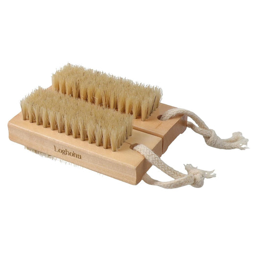 2Pcs Wooden Nail Brush for Cleaning Fingernails Two-Sided Wooden Fingernail Nail Scrubber Brush with Hanging Rope for Deep Cleaning Under Nails Fingernails Toes Nail Art and Industrial Repair Job