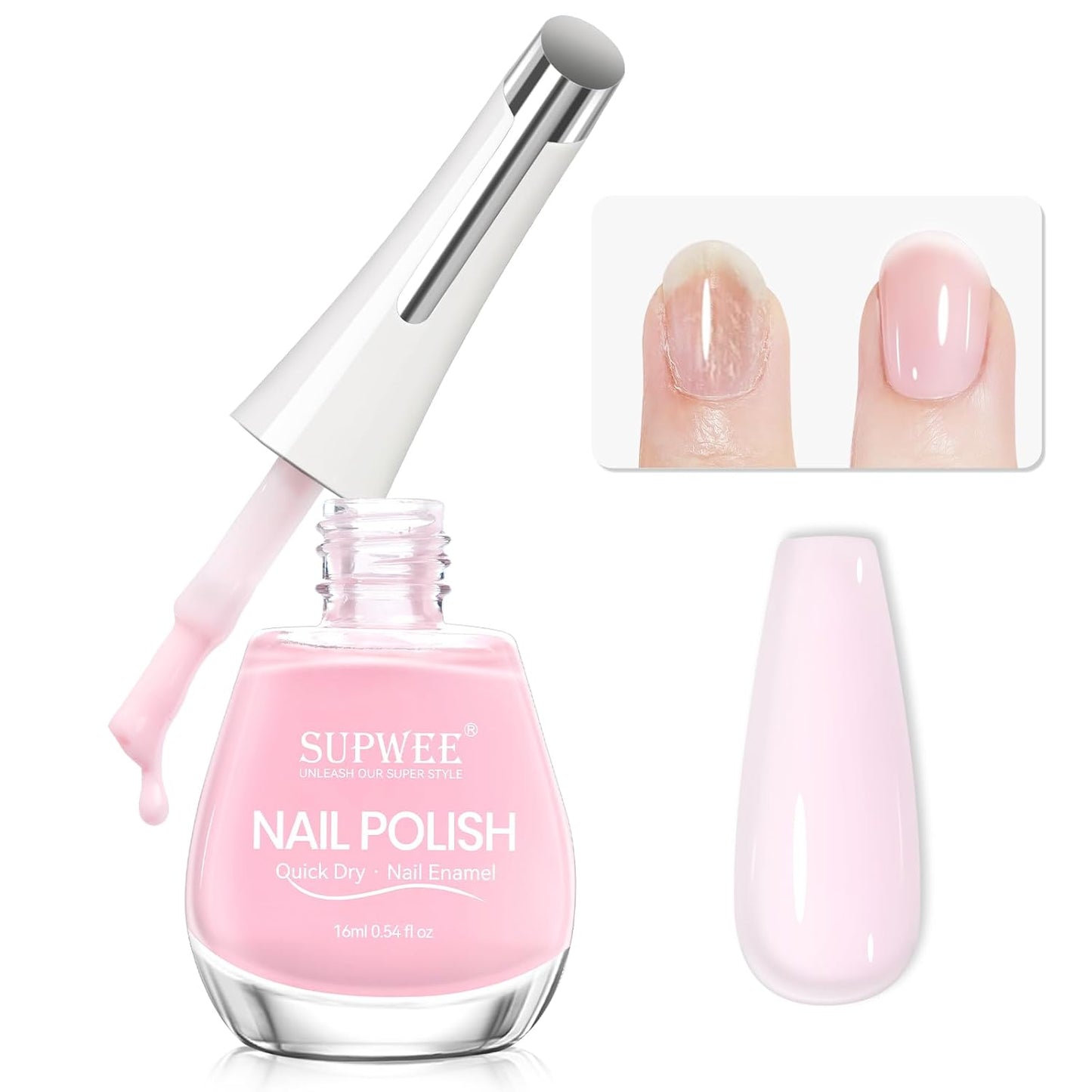 Nail Strengthener, Nail Hardener Extra Strong and Growth, Repair for Thin and Damaged Nails Ridge Filler Sheer Nails Polish 0.54 fl.oz