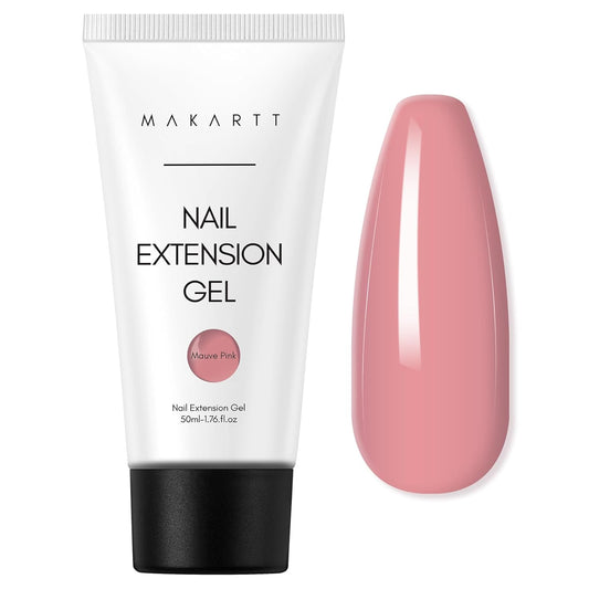 Makartt Poly Nail Gel Hema-Free 50ML Builder, Elegant Colored for Extension Strengthener 3D Diy,Resistent Hard Gel, Large Capacity Manicure Design Home Salon-Mauve Pink