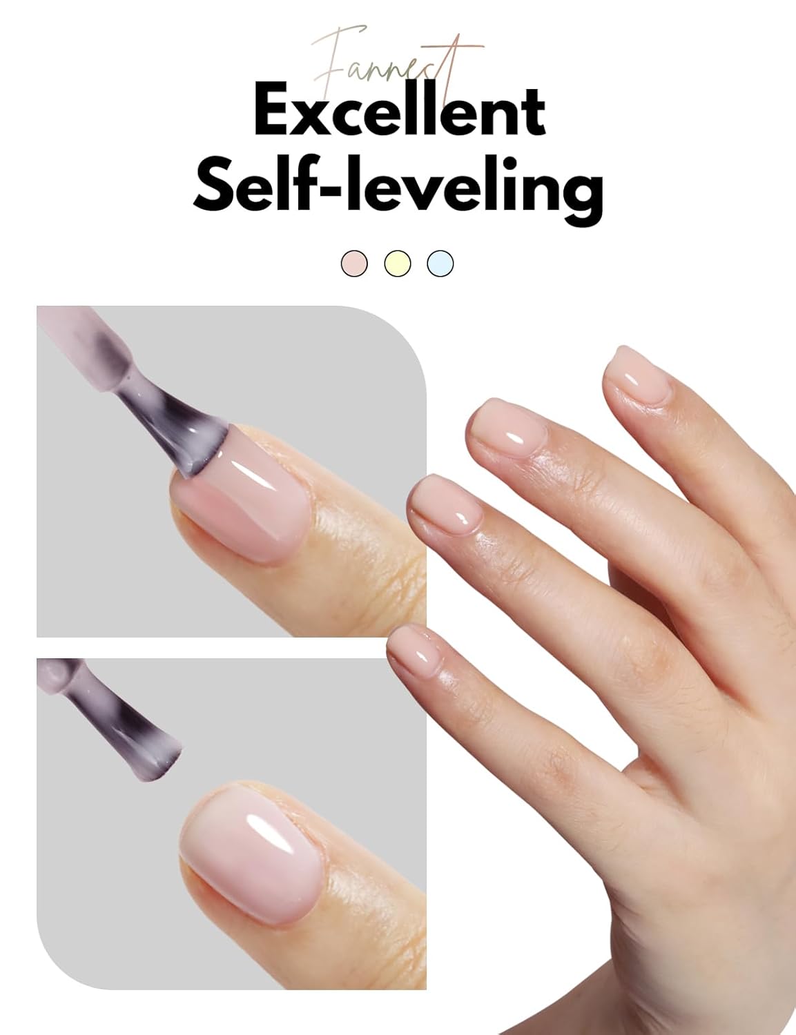 Nude Pink Gel Nail Polish, Summer French Manicure Varnish Curing, Hema Free Rubber Base Builder Gel, French Tips Base Colors Nails Strengthener Soak Off Gift for Womens (Nude Pink)