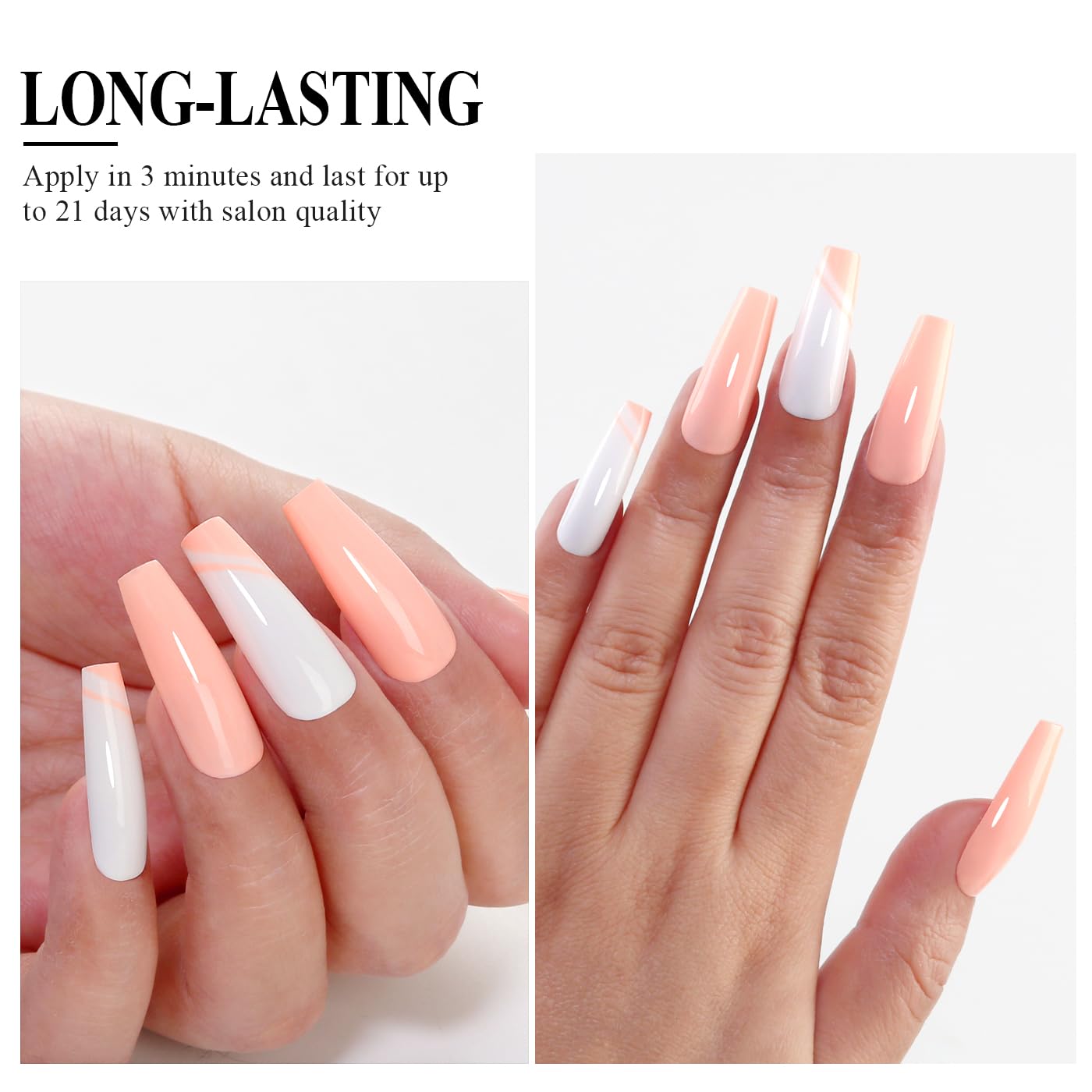 Imtiti Coral Gel Nail Polish, Light Coral Orange Gel Polish High Gloss Soak Off UV LED Spring Summer Art Manicure Salon DIY Design 10ML