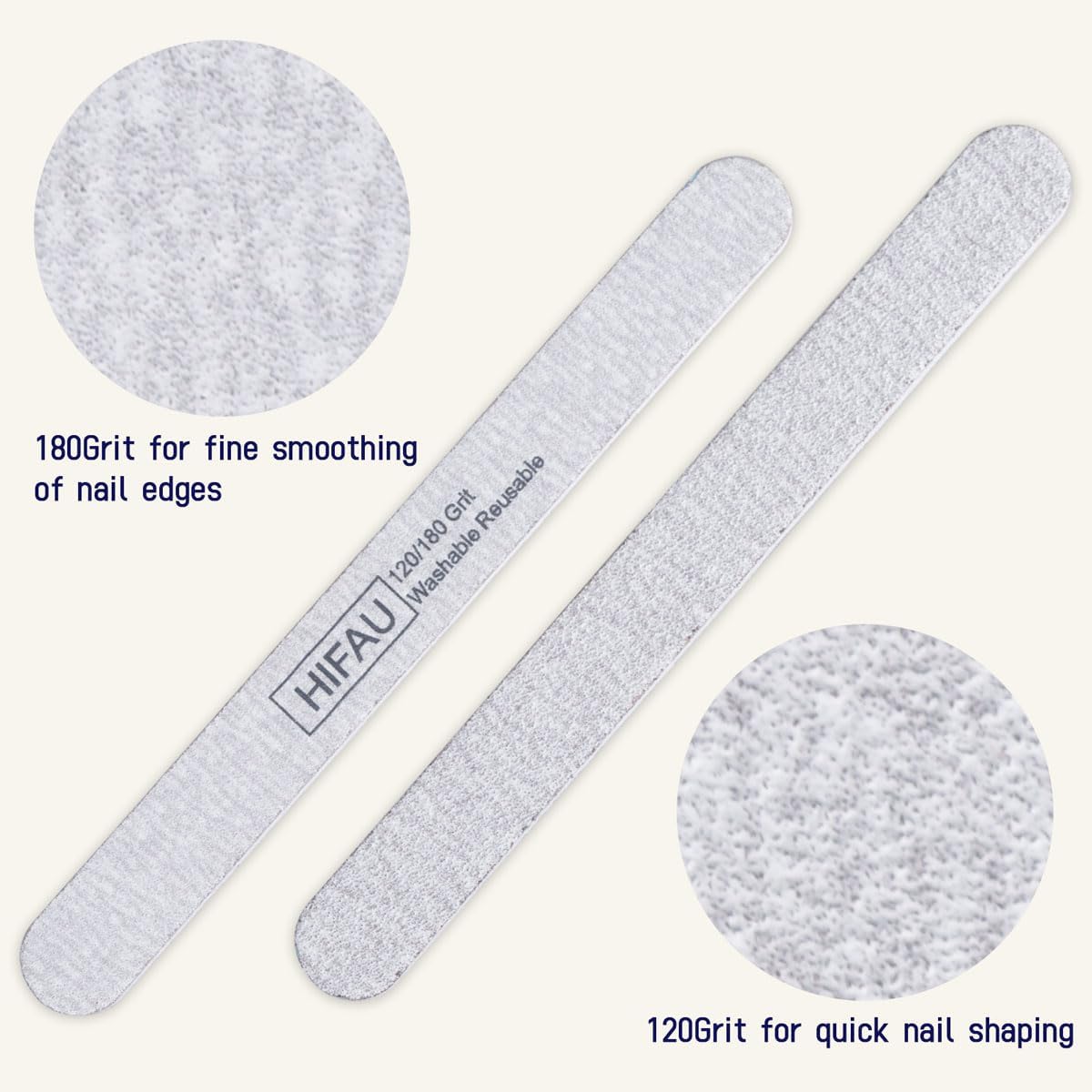 Nail Files and Buffers 22-Piece Set, 120/180 Grit Emery Boards for Nails (8 Pieces), 600/3000 Grit Nail Buffer and Shine Blocks (Mini 14 Pieces), Washable & Reusable, Manicure Kit for Women