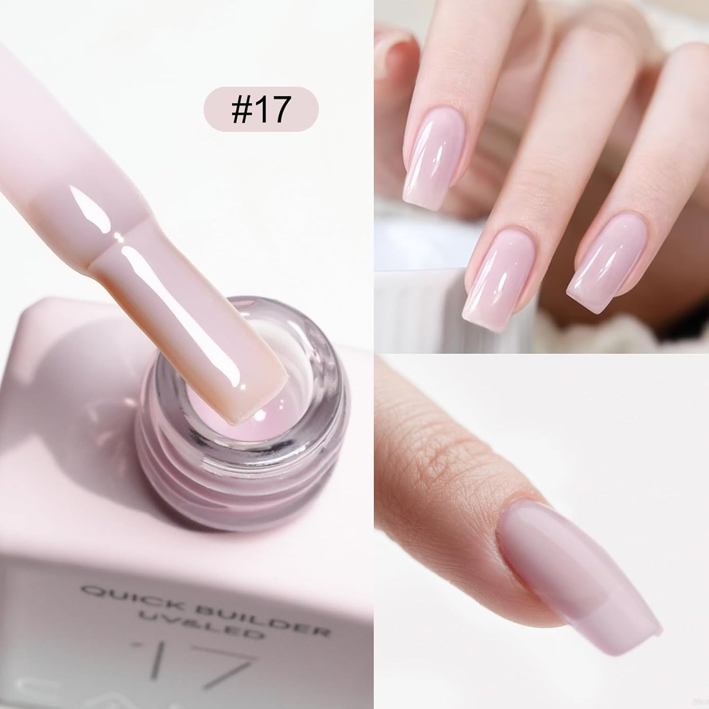 CANNI Quick Builder Nail Gel for Nails – 9ML Pink Soak-Off Nail Strengthening Gel for Apex Building DIY UV LED Manicure