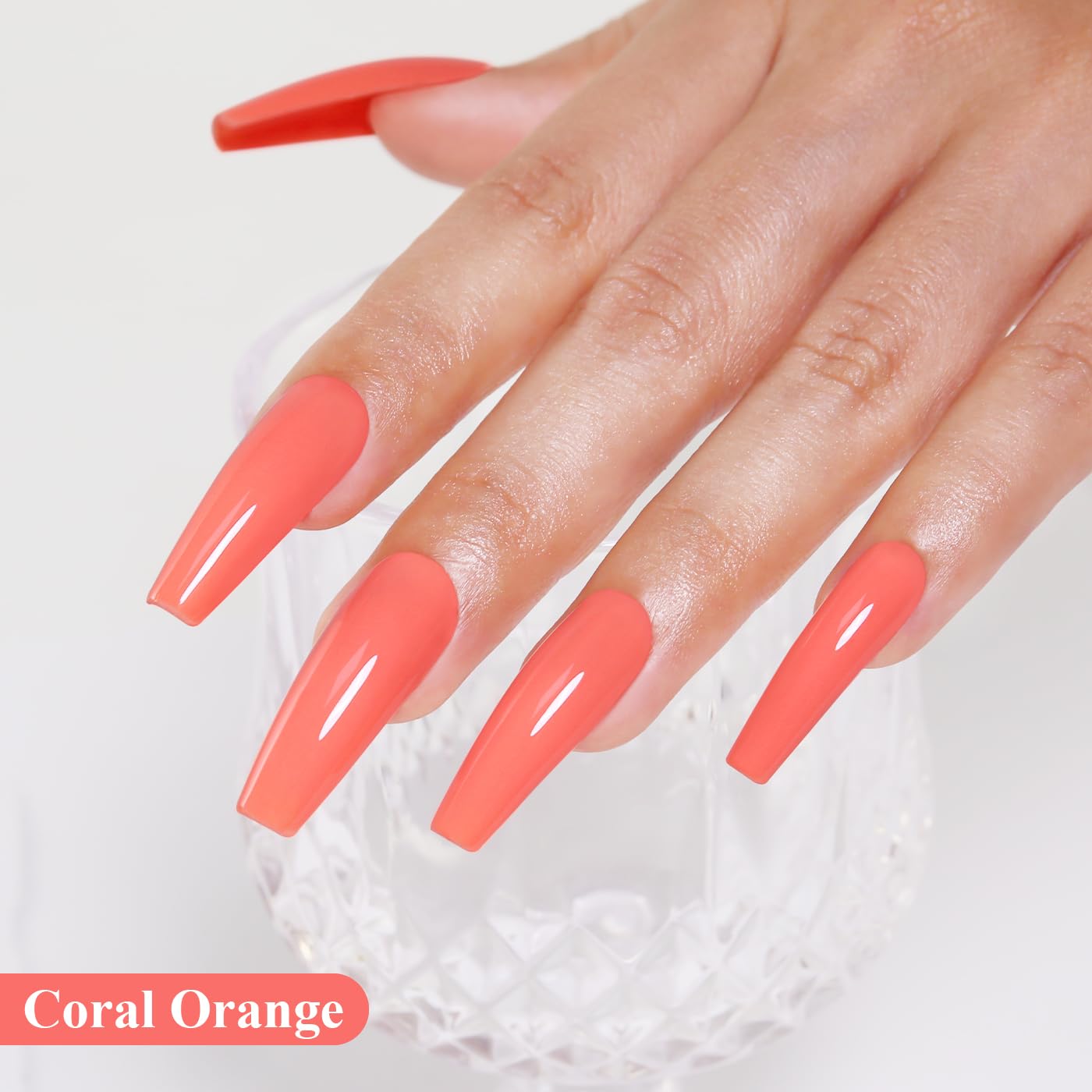Imtiti Coral Gel Nail Polish, Coral Orange Peach Gel Polish High Gloss Soak Off UV LED Nail Gel Polish Spring Summer Art Manicure Salon DIY Design 10ML