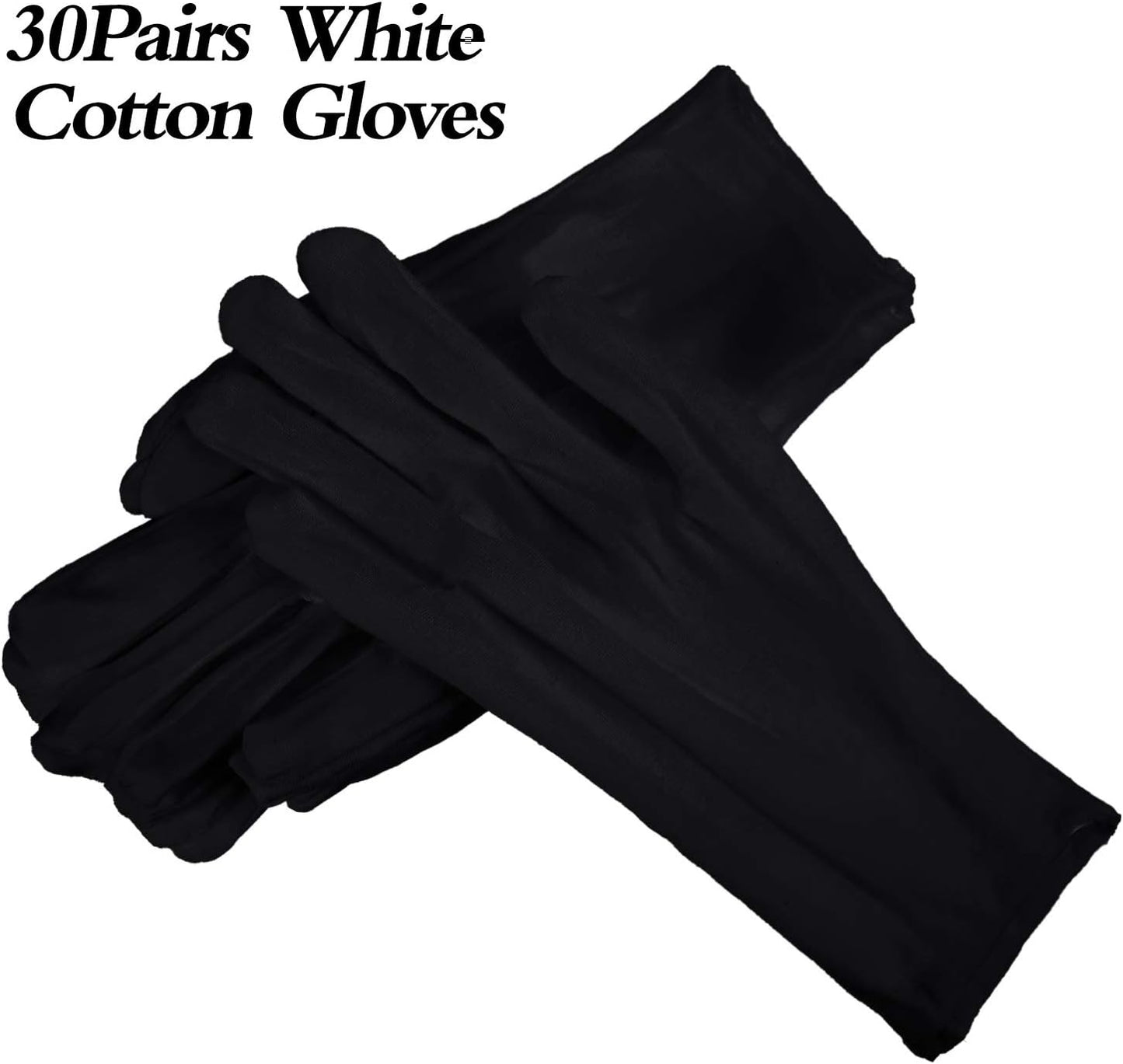 SATINIOR 60 Pcs Cotton Glove Stretchy Work Glove Reusable Mitten for Men Women Hand Dry Art Coin Handling Jewelry