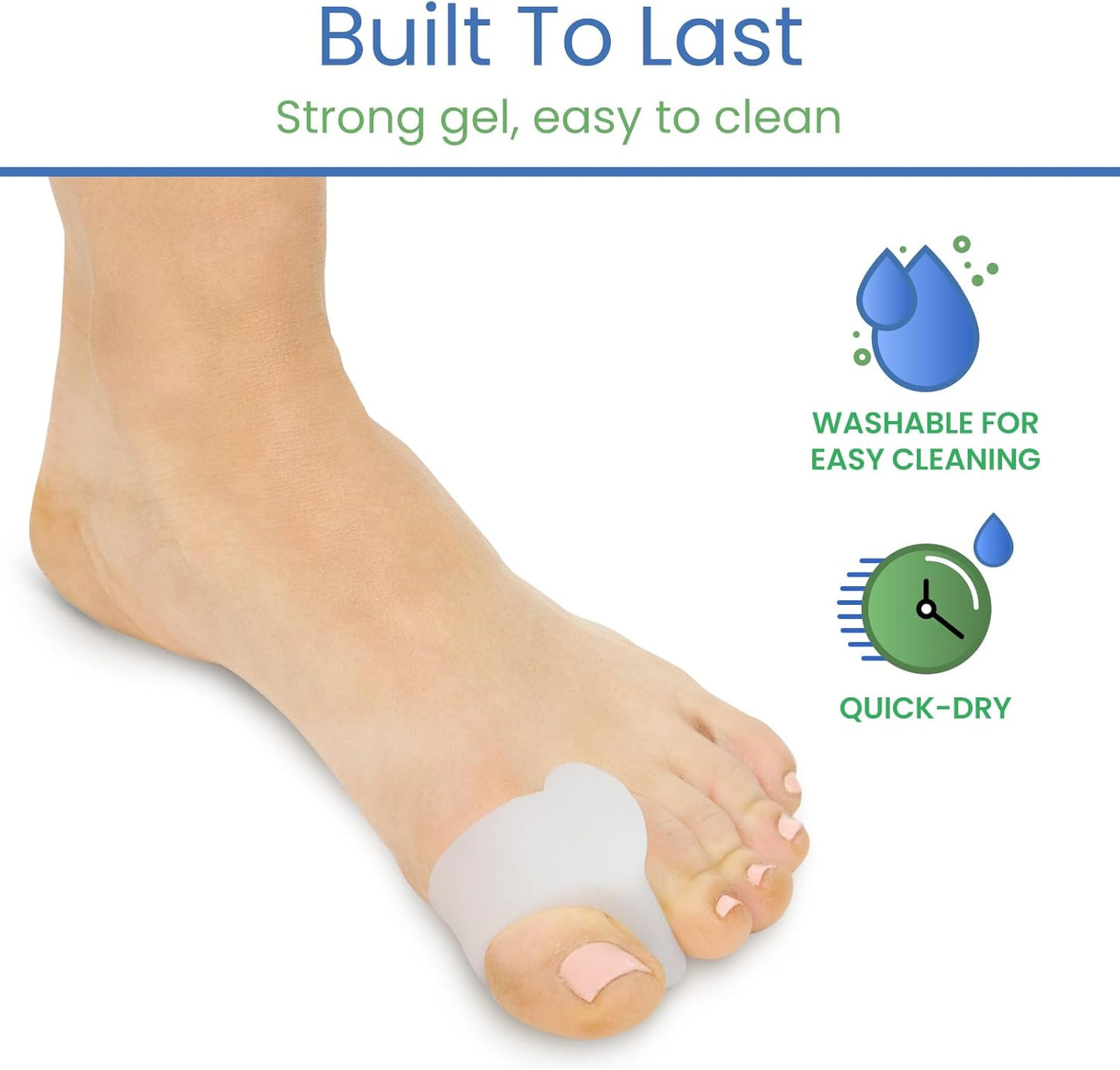 VIVEsole Toe Spreaders for Feet (8 Pack) - Silicone Spacers for Women & Men - Gel Separators for Bunions, Overlapping Toes, Pain Relief - Orthotic Dividers for Athletes, Alignment & Corrector