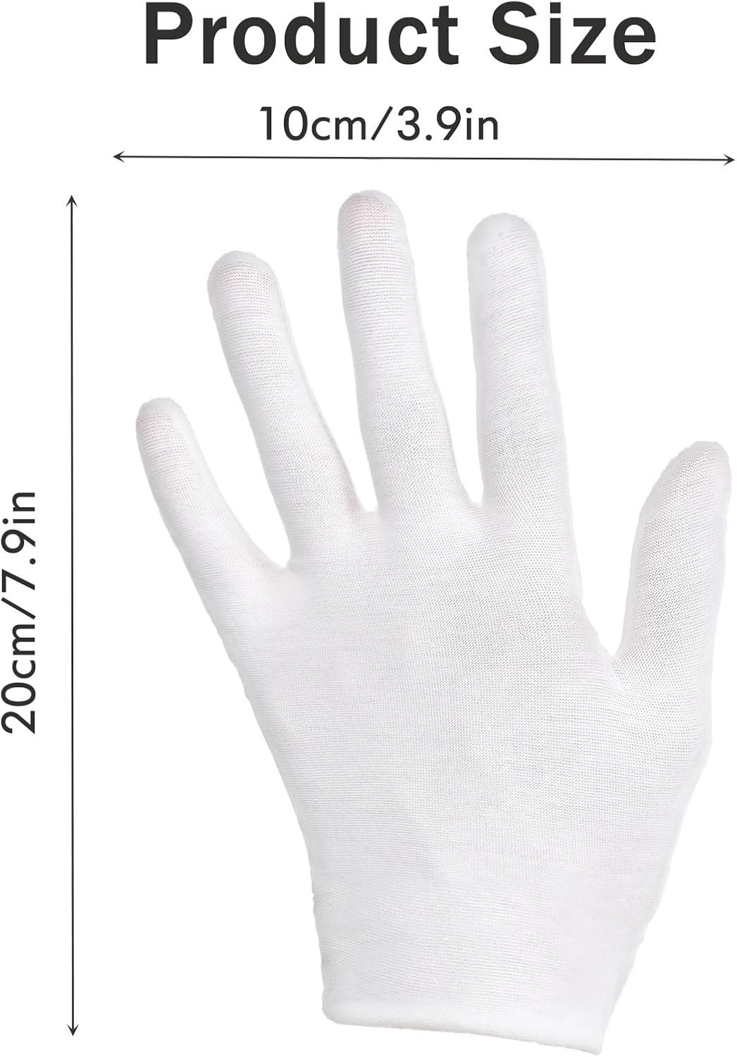 144 Pcs/72 Pairs Cotton Gloves, Cotton Bulk Pack Moisturizing Glove Large Size White Glove for Men Women Inspection Gloves for Dry Hand Art Handling Coin Jewelry
