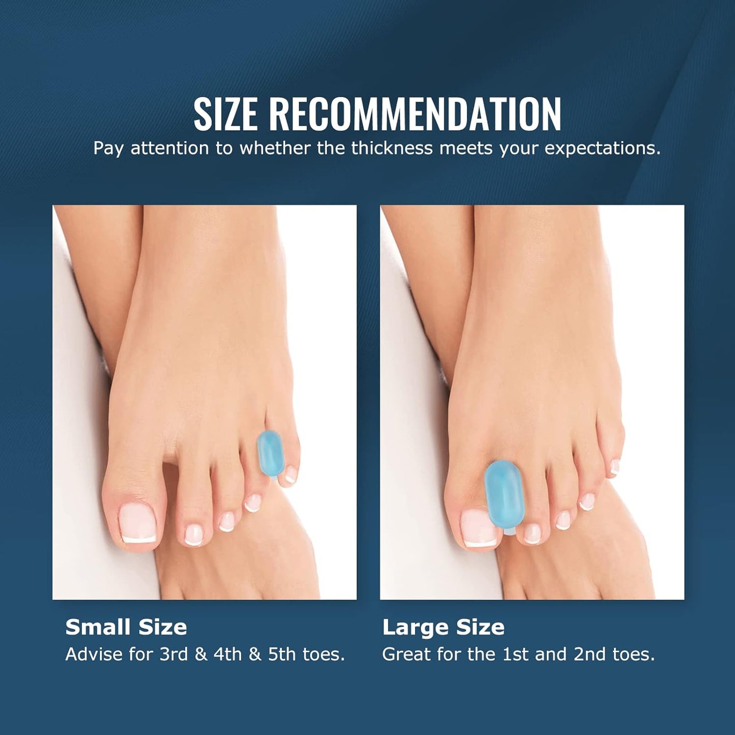 Welnove Upgraded Gel Toe Separators – 12-Pack Bunion Pads – Toe Spacers for Straightening Overlapping Toes, Bunions, Calluses – Soft Silicone Bunion Corrector for Men and Women
