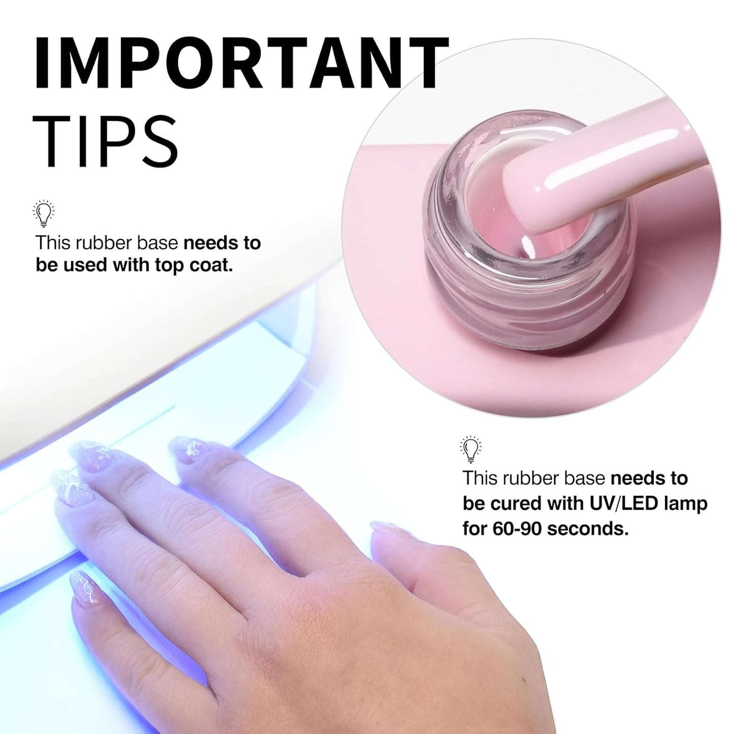 CANNI Rubber Base Gel – 9ml Soft Pink Base Coat Gel, Natural Cover Strengthening for Weak Nails, Soak Off UV LED for DIY Salon Manicure