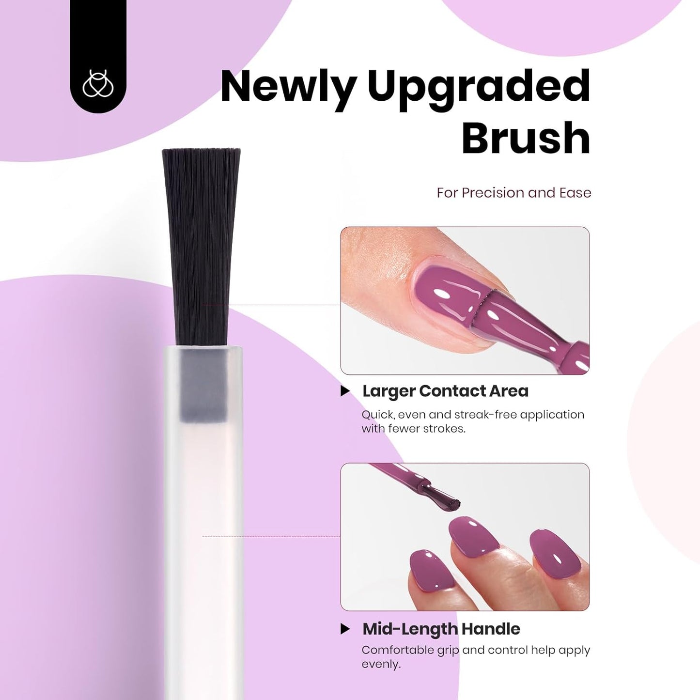 Beetles Gel Nail Polish Set Hema Free - 6 Colors Purple Nude Baby Pink Blue Gel Polish Kit Soak Off Uv LED Nail Lamp 15ml DIY Home Manicure Salon Serene Afternoon Gift for Women Girls