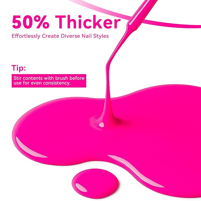 MAYCHAO Hot Pink Swirl Gel Liner Nail Art Polish, 8ml Spring Summer Crazy Pink Gel Color Built-in Thin Brush, UV Light Cure for French Nail Tips DIY Manicure at Home Salon