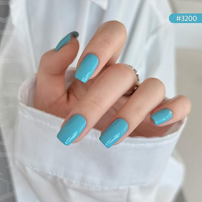 GAOY Blue Gel Nail Polish Set, 6 Colors Navy Baby Blue, Soak Off UV Light Cure Gel Polish Kit for Nail Art DIY at Home