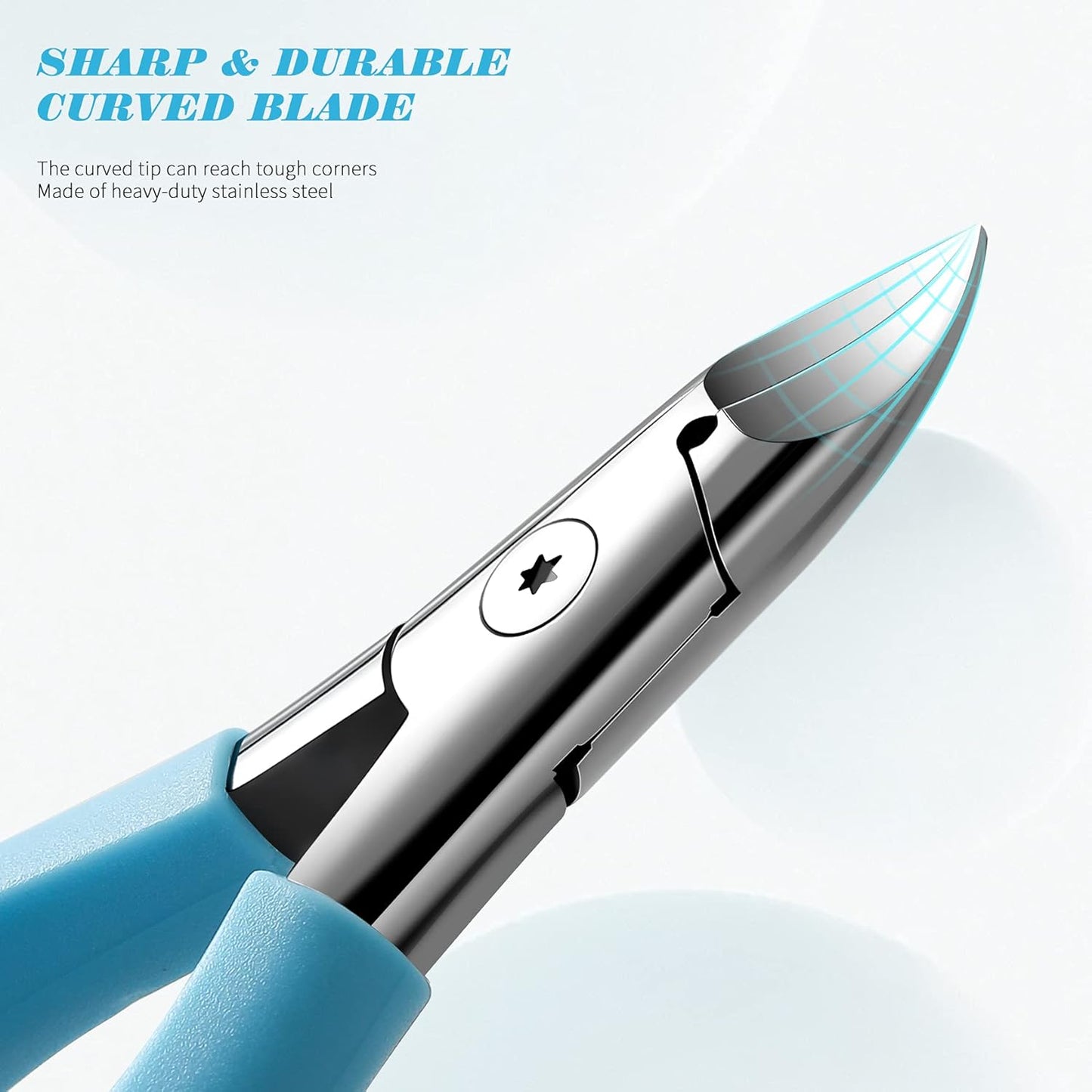 FVION Toenail Clippers, Professional Thick & Ingrown Toe Nail Clippers for Men & Seniors, Velvet-Soft Handle Toenail Cutter/Colorful Nail Clippers, High Grade Stainless Steel