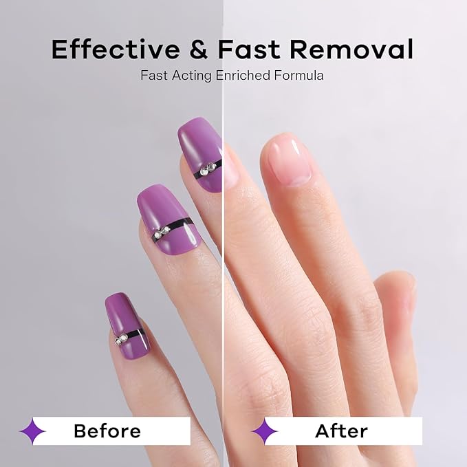 Acetone Nail Polish Remover: Professional Soak off Gel Nail Polish Remover Enriched with Natural Grape Seed Oil 8 Fl Oz for Gel Acrylic Nail Glue Dip Powder for Home Salon