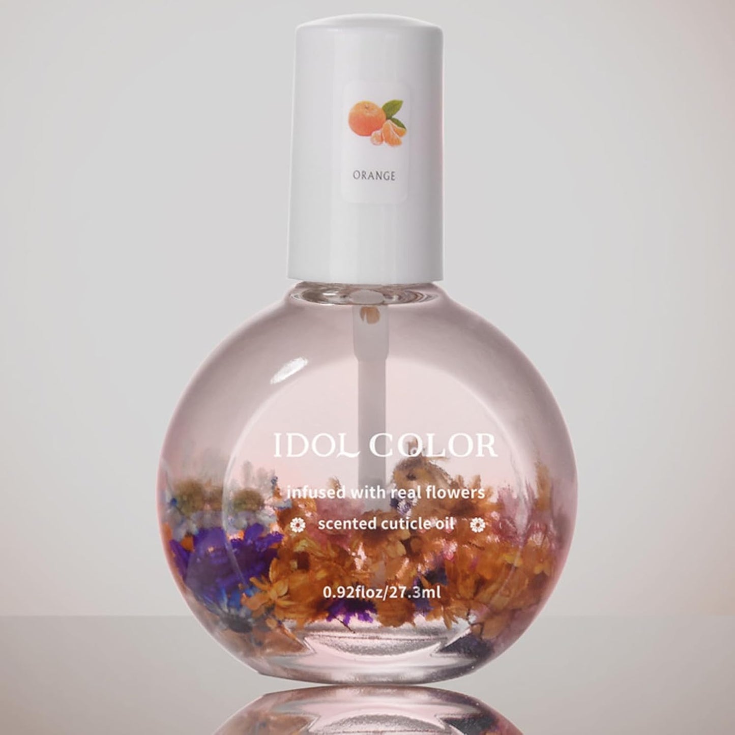 Flowery Scented Cuticle Oil, Infused with Real Flowers, Cuticle Revitalize Oil, Nail Oils For Growth And Strength, Cuticle Remover - Nail Strengthener - Cuticle Softener (0.92 fl.oz, ORANGE)