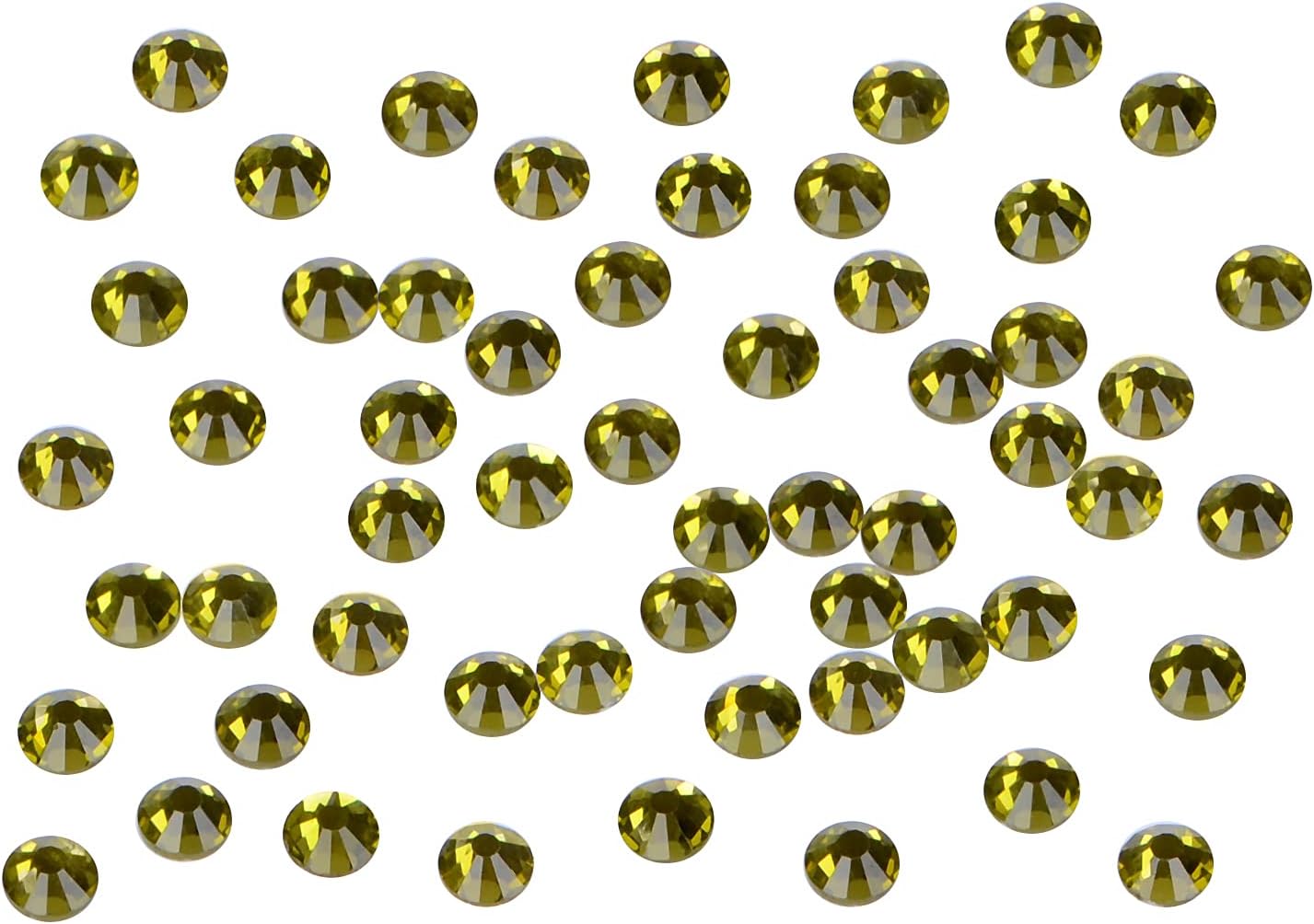 1440PCS Art Nail Rhinestones Non Hotfix Glue Fix Round Crystals Glass Flatback for DIY Jewelry Making with one Picking Pen (ss20 1440pcs, Olivine)