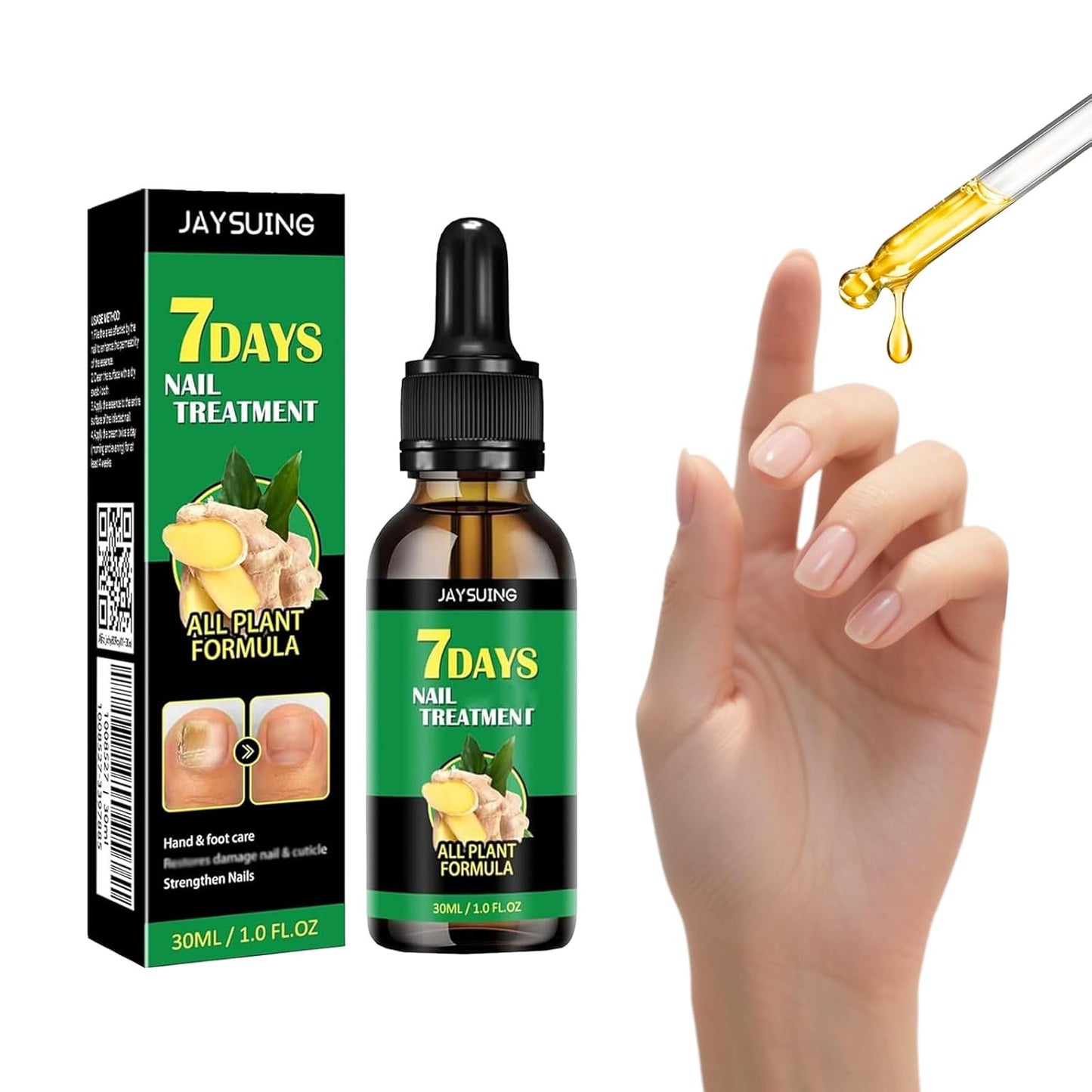 2 Pcs 7 Days Ginger Nail Treatment Nail Serum, Ginger Cuticle Care Oil for Nails, GingerNail Care Essential Oil for Strengthen & Promote Nails Growth
