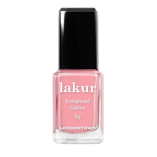 LONDONTOWN lakur Nail Polish - Chip-Resistant, Non-Toxic, Conditions & Hydrates Nails | Glossy Salmon Pink, Desert Flower, .40 fl oz
