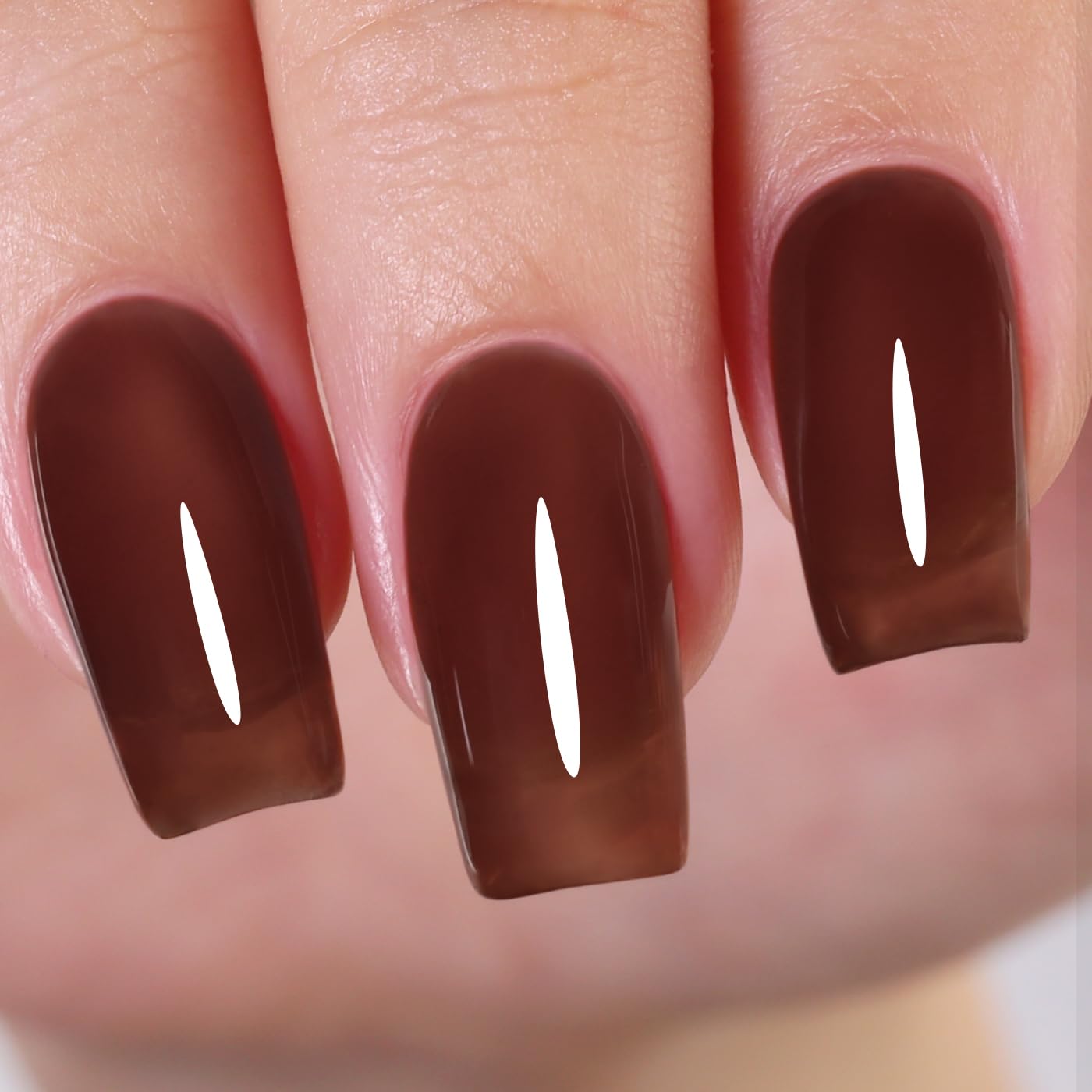 Imtiti Jelly Gel Nail Polish, Dark Brown Sheer Jelly Nail Gel Polish Autumn Winter Translucent Art Manicure Soak Off UV LED Salon DIY Design 10ML