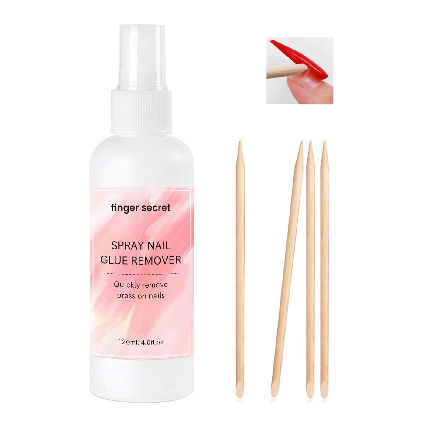 Spray Nail Glue Remover 120ml 4fl.oz, Professional for Wear Press On Nails, Easily & Quickly Remove Fake Tips, Debonder