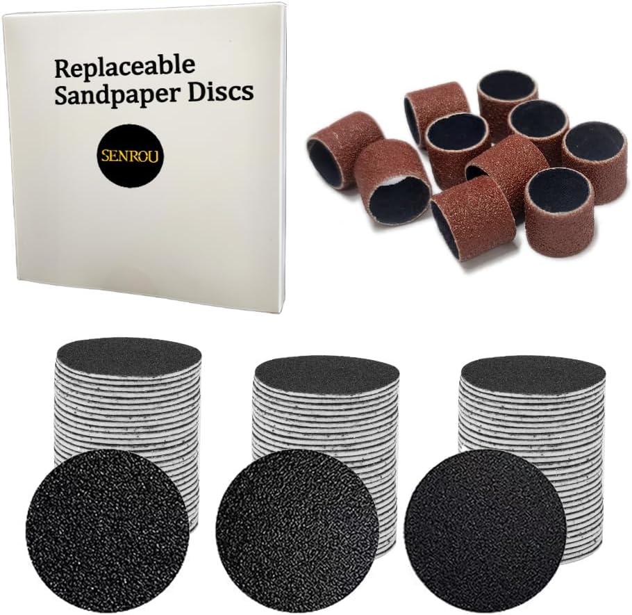 72 Sandpaper Discs (1.7'' x 1.7'' for Electric Foot File Callus Remover and 10 pcs(0.5'' x 0.5'') Sanding Rings,Sander Discs Replace Set
