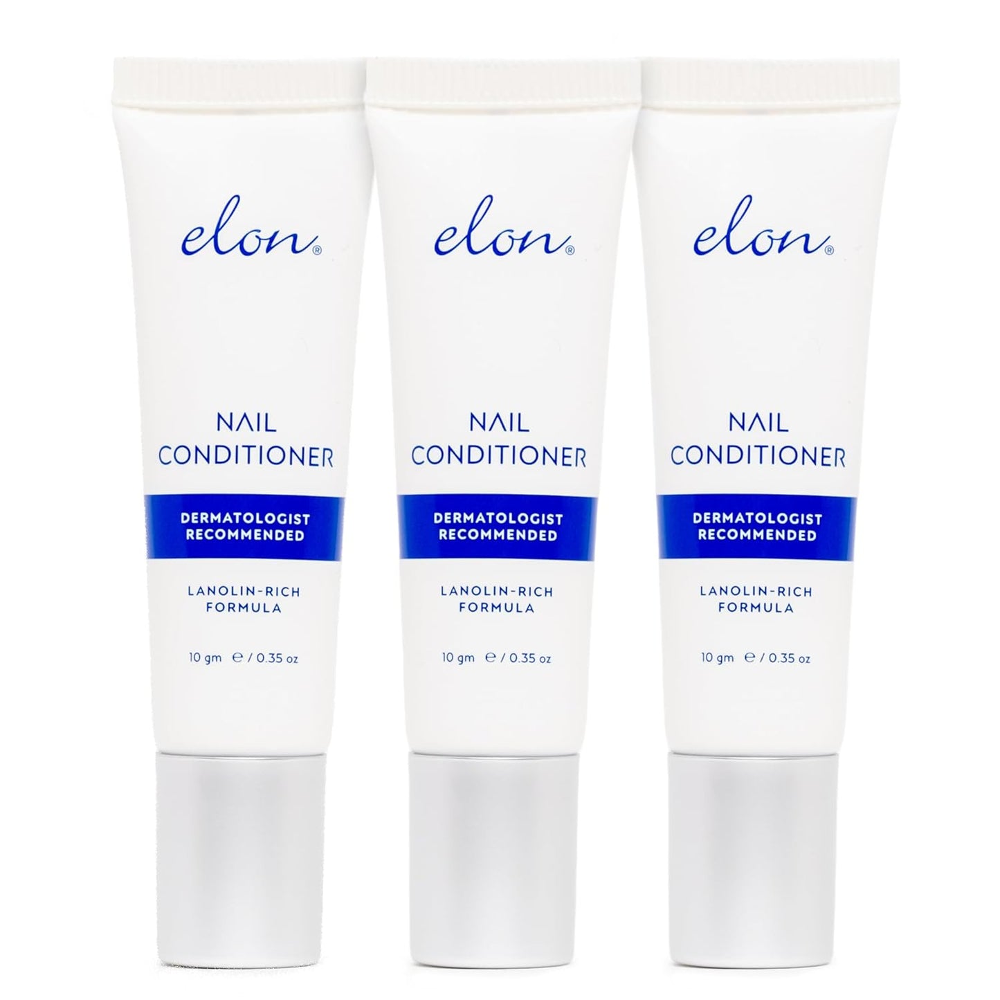 Elon Lanolin-Rich Nail Conditioner – Strengthens Nails, Protects Cuticles, Dermatologist-Recommended for Brittle & Damaged Nails (10g tube, 3 Pack)