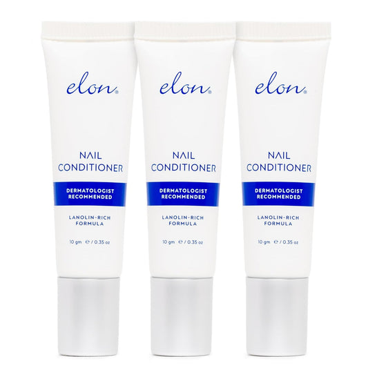 Elon Lanolin-Rich Nail Conditioner – Strengthens Nails, Protects Cuticles, Dermatologist-Recommended for Brittle & Damaged Nails (10g tube, 3 Pack)