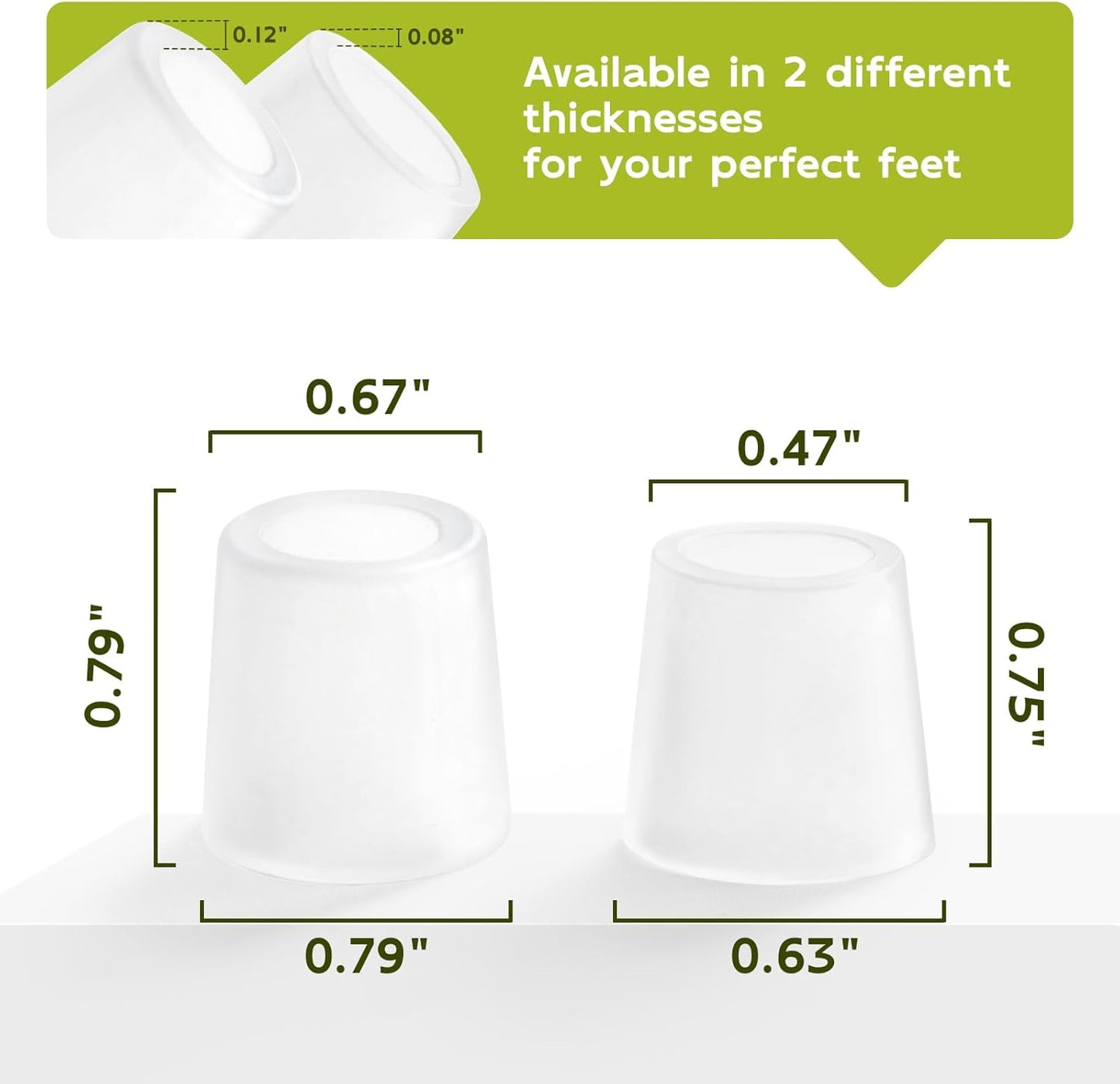 Bukihome Silicone Toe Protectors – Silicone Open Pinky Toe Sleeves for Hammer Toes, Corns, Calluses, Blisters – Soft Gel Protector Toe Cushions for Pain Relief - 12 Count (6 Thick +6 Thin)