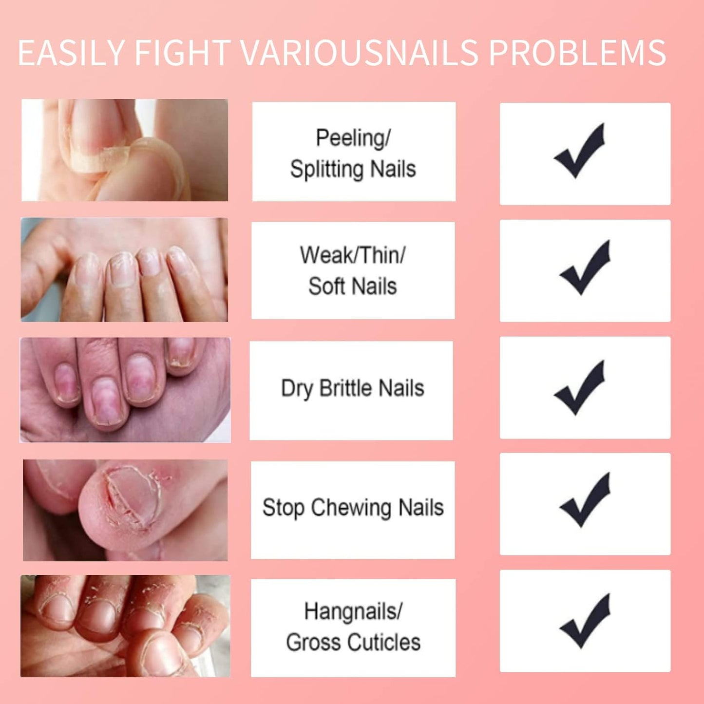 Cuticle Oil, Nail Growth Oil Natural Blend of Jojoba, Vitamin E Nail Cuticle Oil for Repairs Cuticles Overnight Moisturizes and Strengthens Nails Cuticles 2 x 0.92 oz Orange & Rose