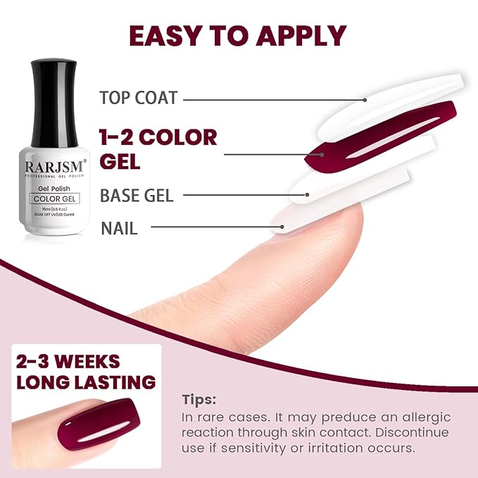 RARJSM Dark Megenta Purple Nude Gel Nail Polish Neutral Skin Tone Sheer Purple Jelly Gel Polish 15ml Single Bottle Transparent Nail Gel Polish Soak off UV LED Cured for Home Salon DIY Manicure