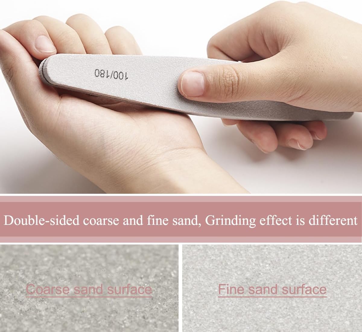 6pcs Nail File Nail Buffers for Natural Nails, Emery Boards for Nails, Nail Buffer and Shine Kit Nail Filer, Nail Buffer Block 100/180 Grit Nail Files Fingernail Files
