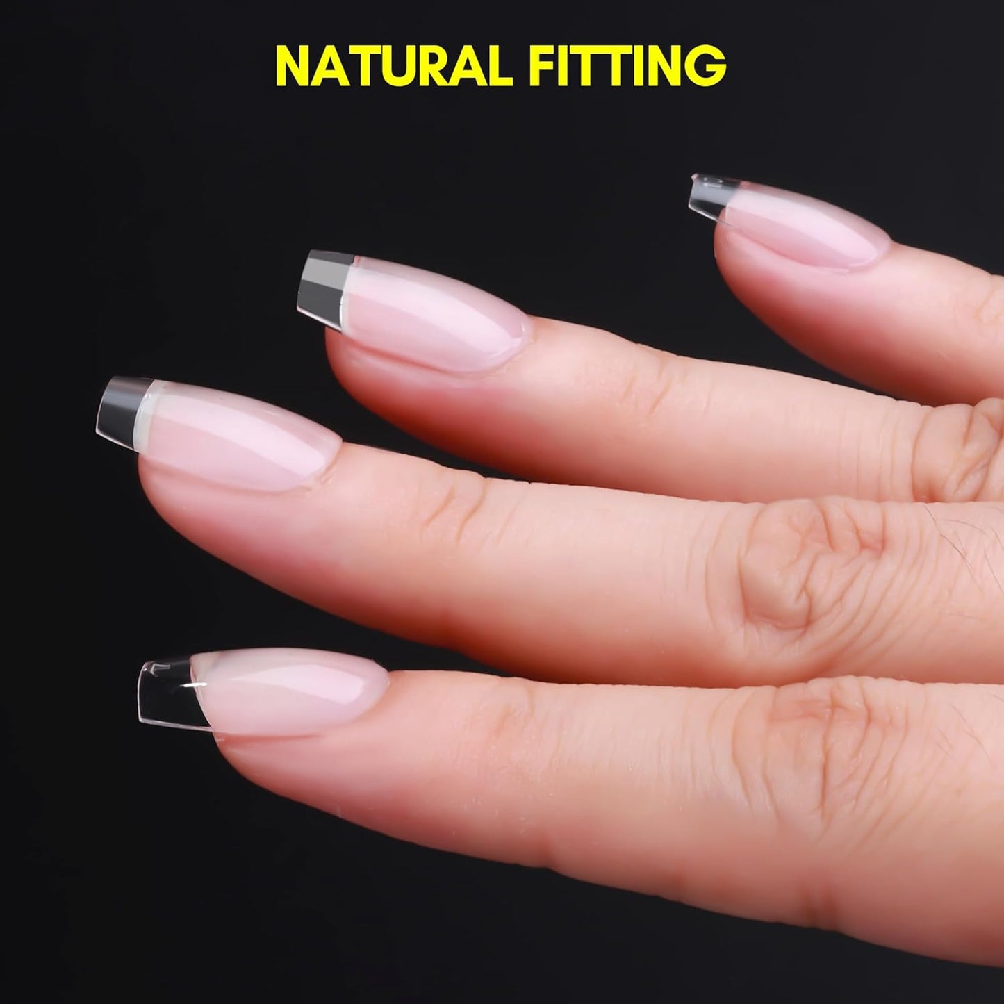 Makartt Coffin Fake Nail Tips: Medium-Short Full Cover Pre-shape Gel Nail Tips Half Matte Soft Clear Acrylic False Nails, 12 Sizes Press on Nail Extension DIY Salon Home Gifts for Women 120pcs