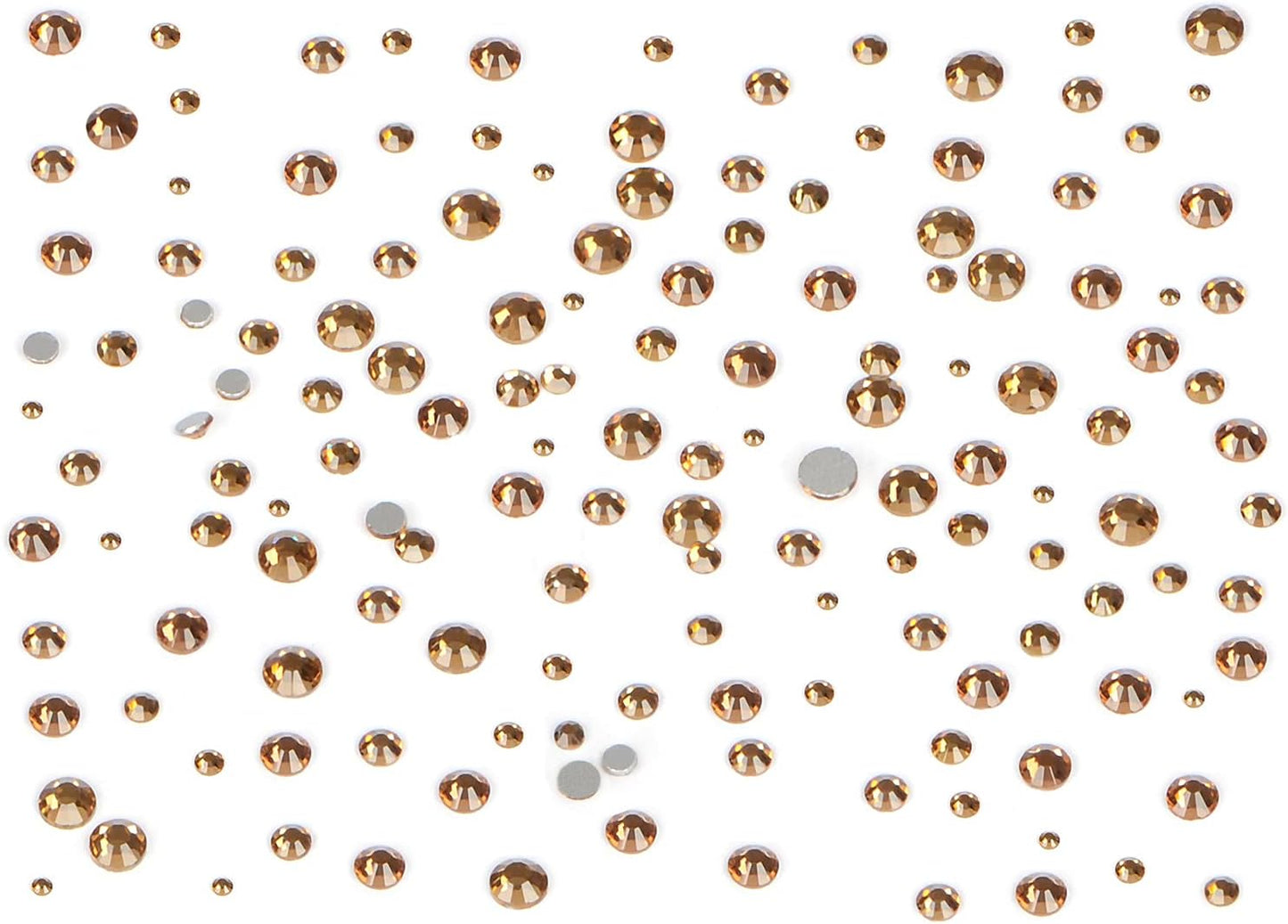 Bymitel 7200 Pieces 6 Mixed Sizes Glue Fix on Glass Rhinestones Round Crystal Gems Flatback for DIY Jewelry Making with one Picking Pen(6-Sizes 7200PCS, Lt. Topaz)