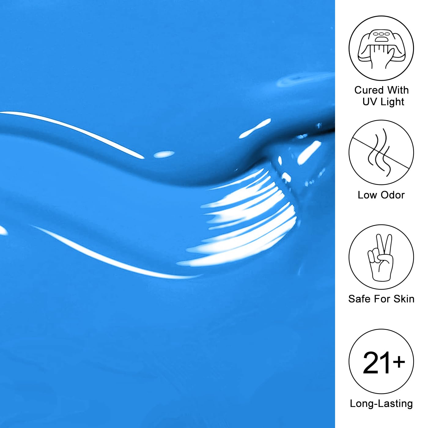 Imtiti Blue Gel Nail Polish, Royal Blue Nail Gel Polish High Gloss Soak Off UV LED Spring Summer Nail Art Manicure Salon DIY Design 10ML