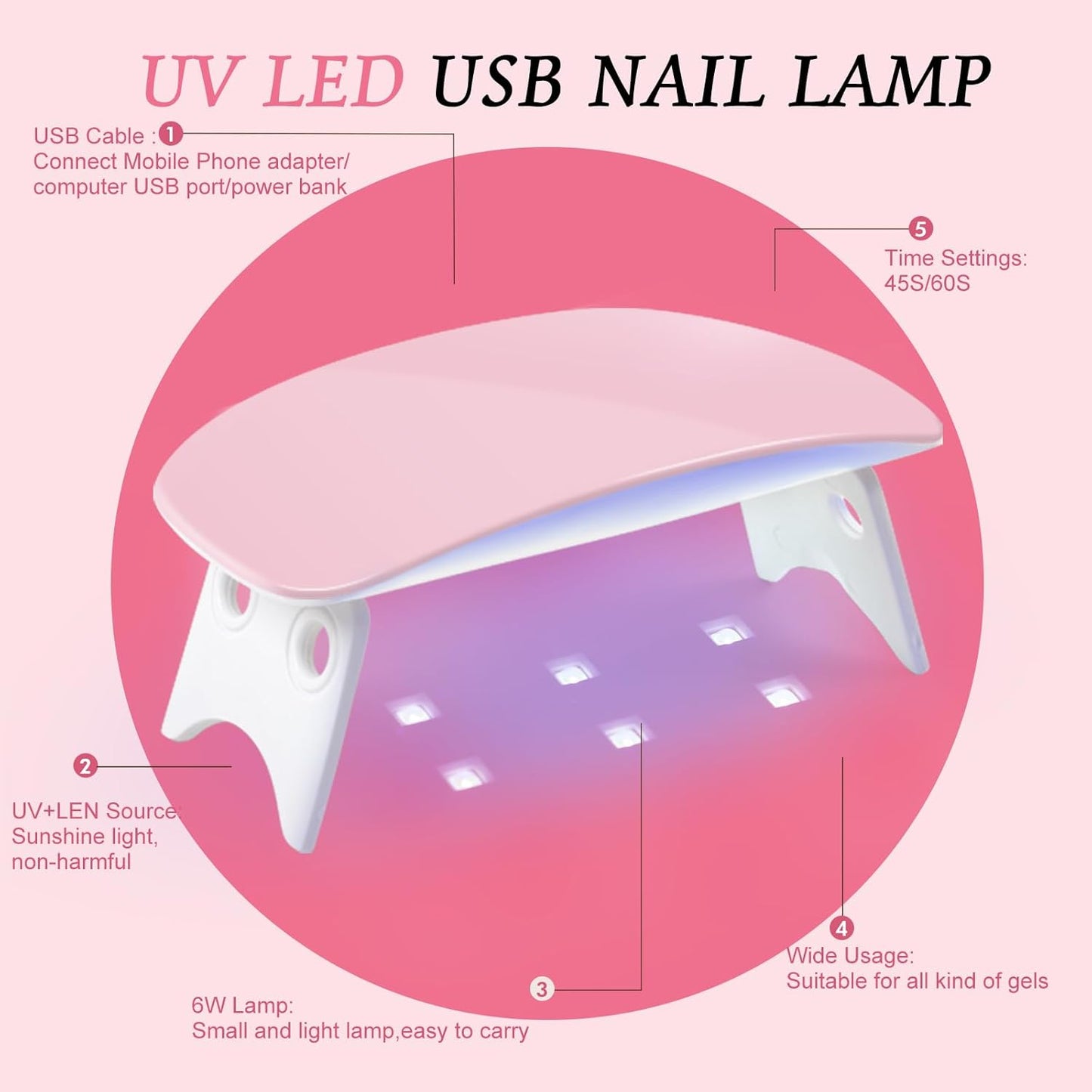 Acrylic Nail Kit with Drill with U V Light Clear/White/Pink Acrylic Powder Professional Nail Kit for Beginner with Everything 100PC Tips Brush Starter DIY Home Salon