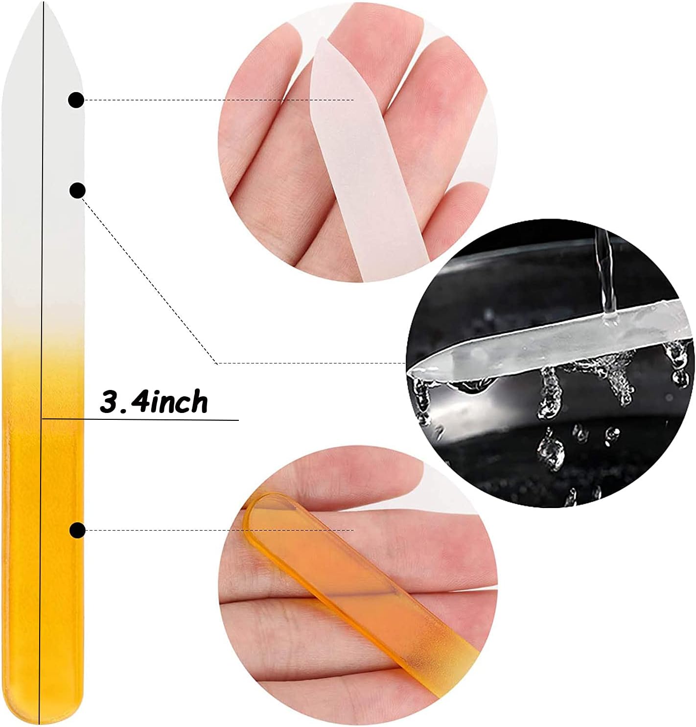 42PCS Glass Nail Files Double Sided Crystal File Manicure Tool for Nail Care