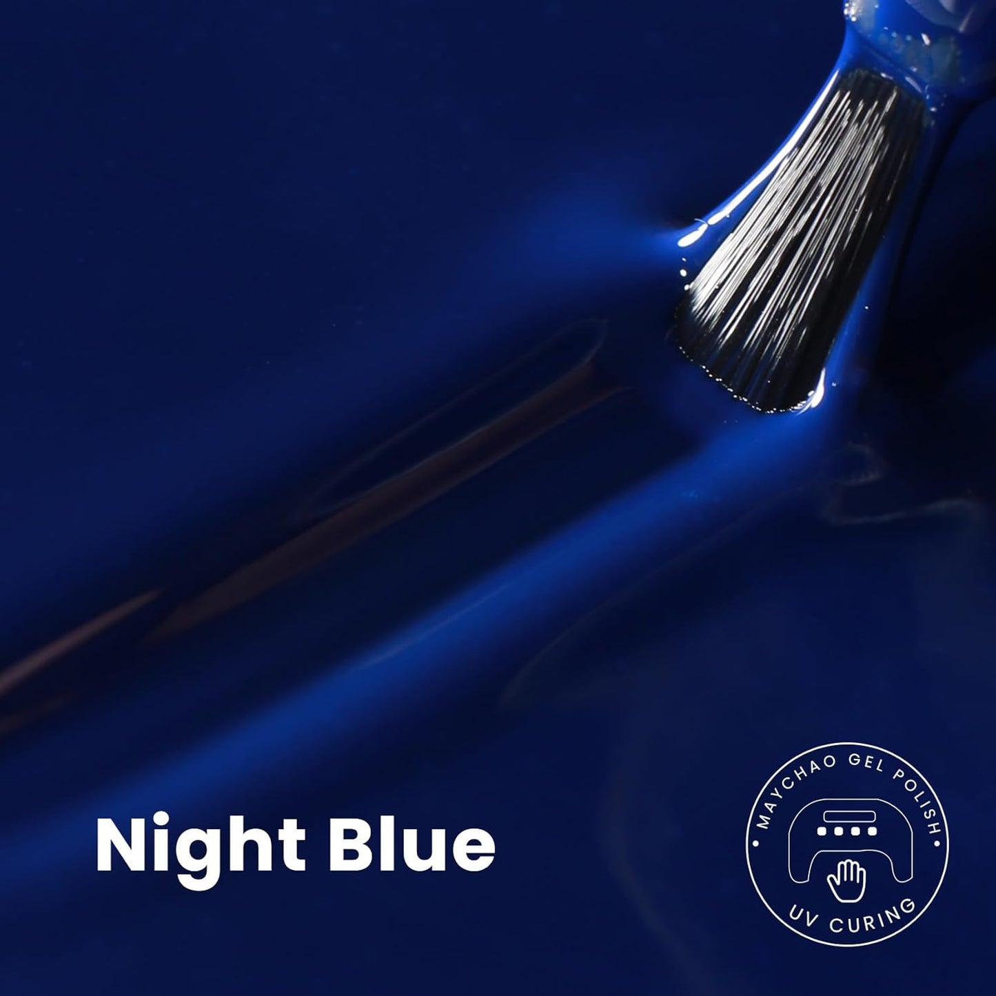 MAYCHAO 15ML Gel Nail Polish 1Pc Night Blue Gel Polish Soak Off UV LED Royal Blue Nail Polish Nail Art Starter Manicure Salon DIY at Home, 0.5 OZ