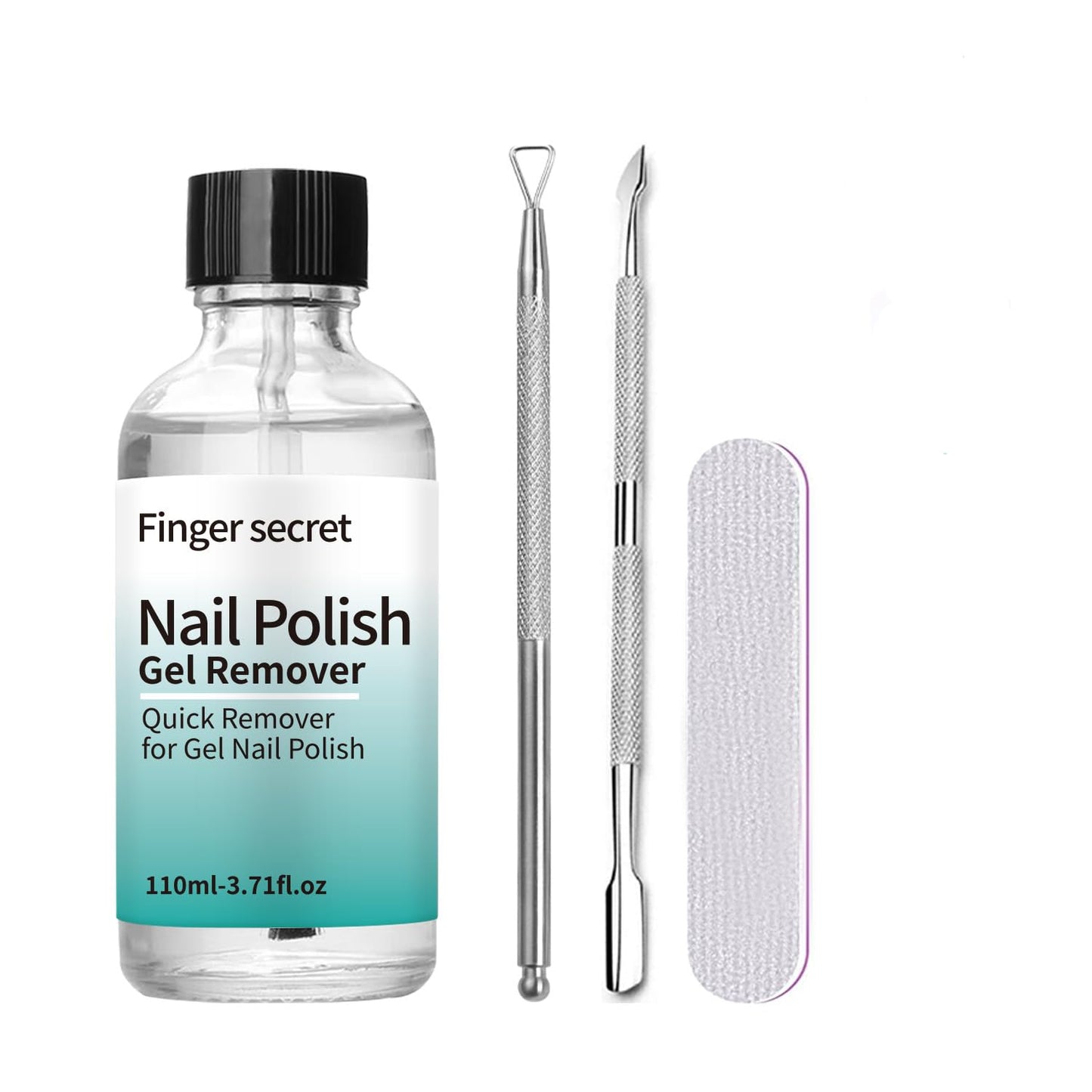 Finger Secret Nail Polish Gel Remover Kit - Quick、Magic and convenient for Gel Nails remove.110ml,Professional Nail Remover Product for Salon & Home Use.Easy to operate 3.7fl.oz
