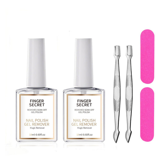 18ml Magic Remover Gel Polish - Quick Soak-Off Nail Polish Remover for Gel & Regular Polish, Easy Gel Nail Polish Remover for At-Home & Salon Use (1SET, 18ML*2)