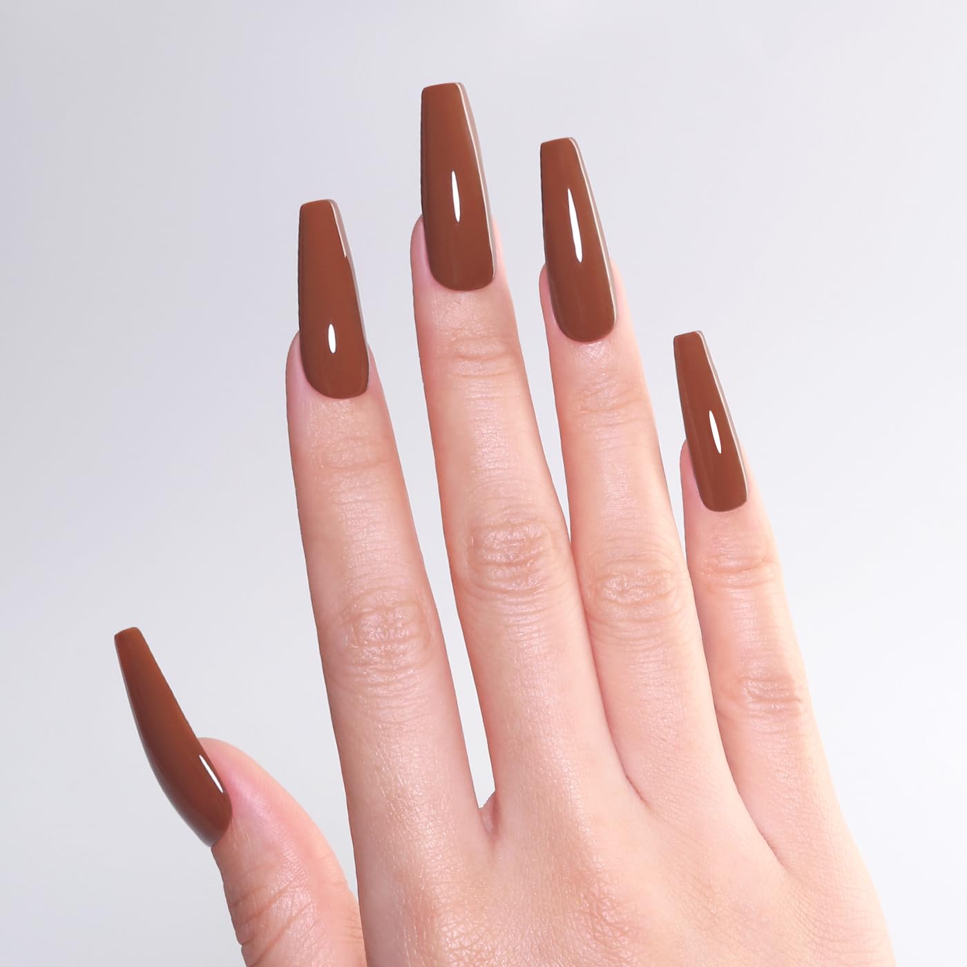Imtiti Brown Gel Nail Polish, Mocha Brown Gel Polish Autumn Winter Soak Off UV LED High Gloss Art Manicure Salon DIY Design 10ML
