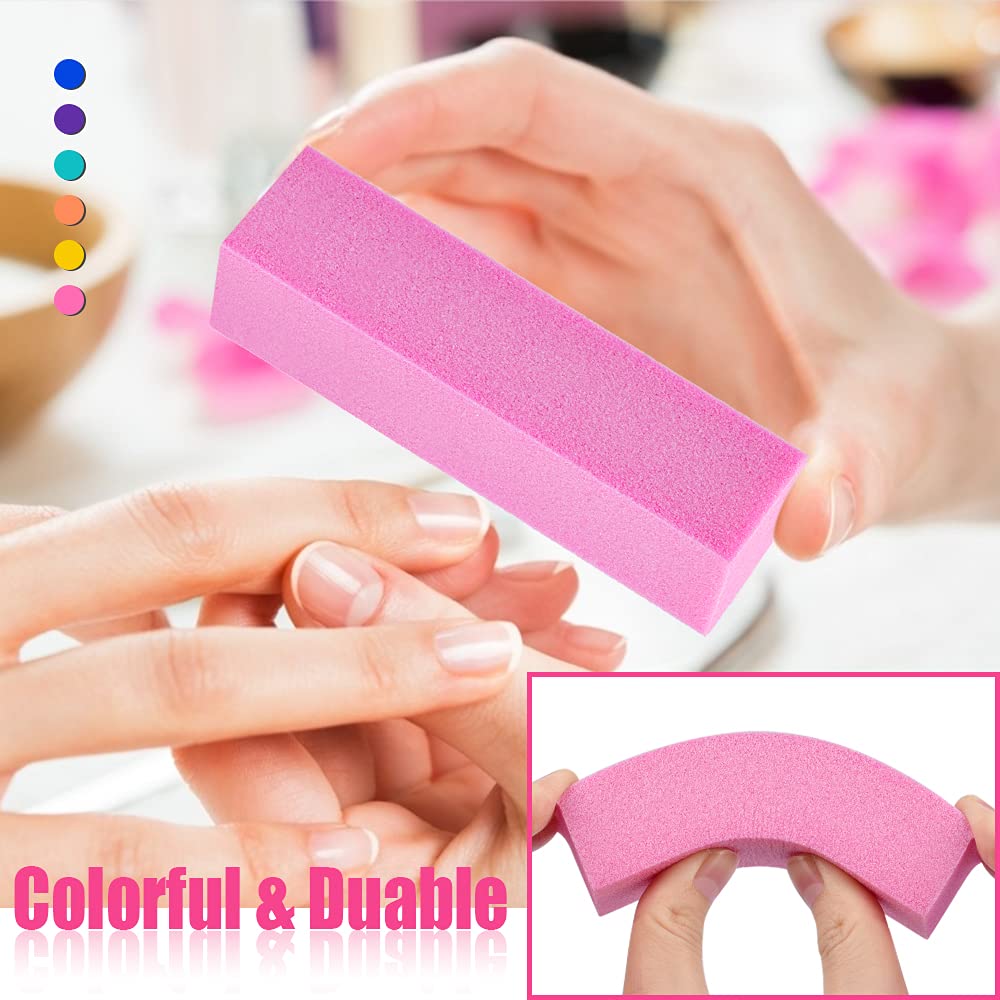 Nail Files and Buffer, TsMADDTs Professional Manicure Tools Kit Rectangular Art Care Buffer Block Tools 100 180 Grit 12PCS(White)