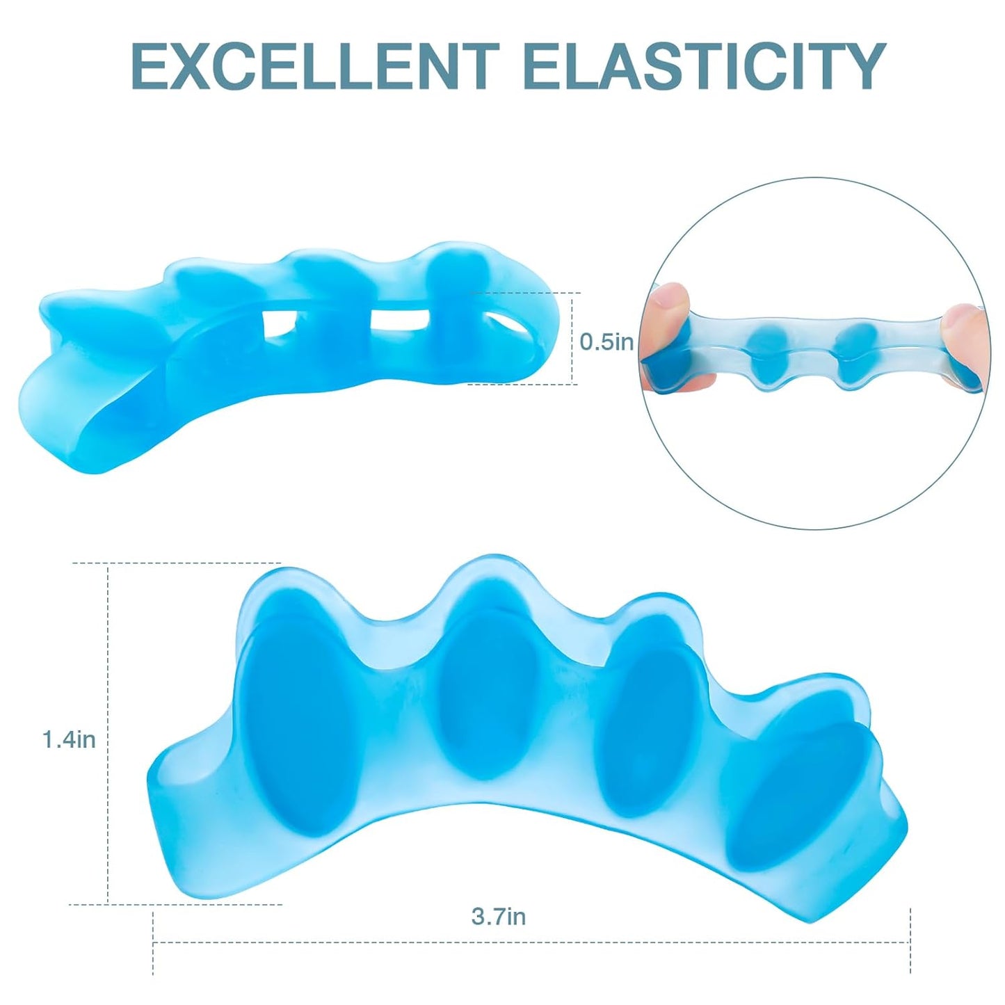 2PCS Toe Spacers for Women and Men, Toe Separators for Pedicure, Bunion Corrector, Hammer Toe Straightener, Plantar Fasciitis, Toe Spreaders for Foot Pain Relief and Foot Health.
