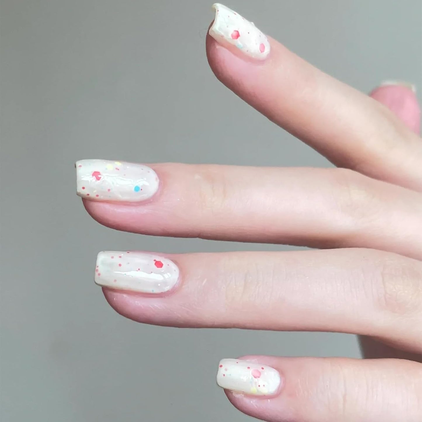 COSMOO Milky White Quick Dry Nail Polish, Vegan Chip-Resistant Long-Lasting Nail Lacquer for Nail Art Varnish, 0.34 fl oz (Milky White)