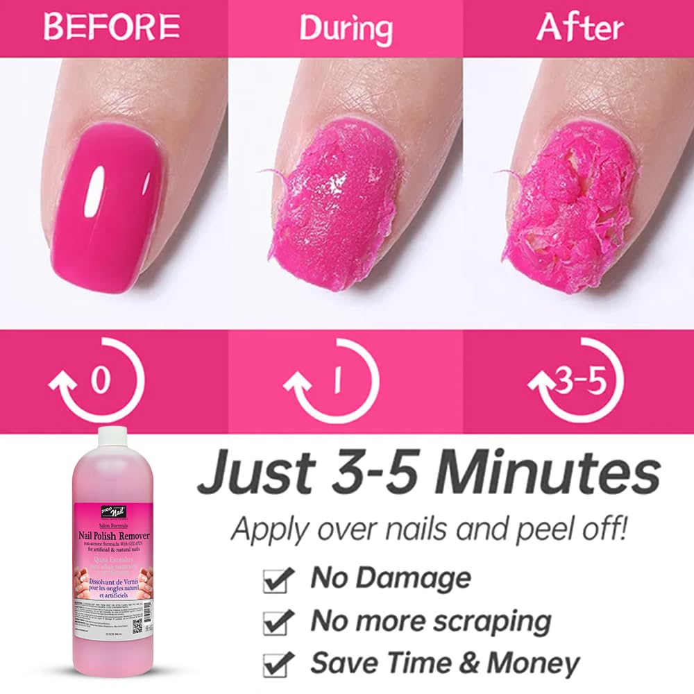 PRONAIL - Non-Acetone Nail Polish Remover, Professional, Maximum Strength, 32 Oz