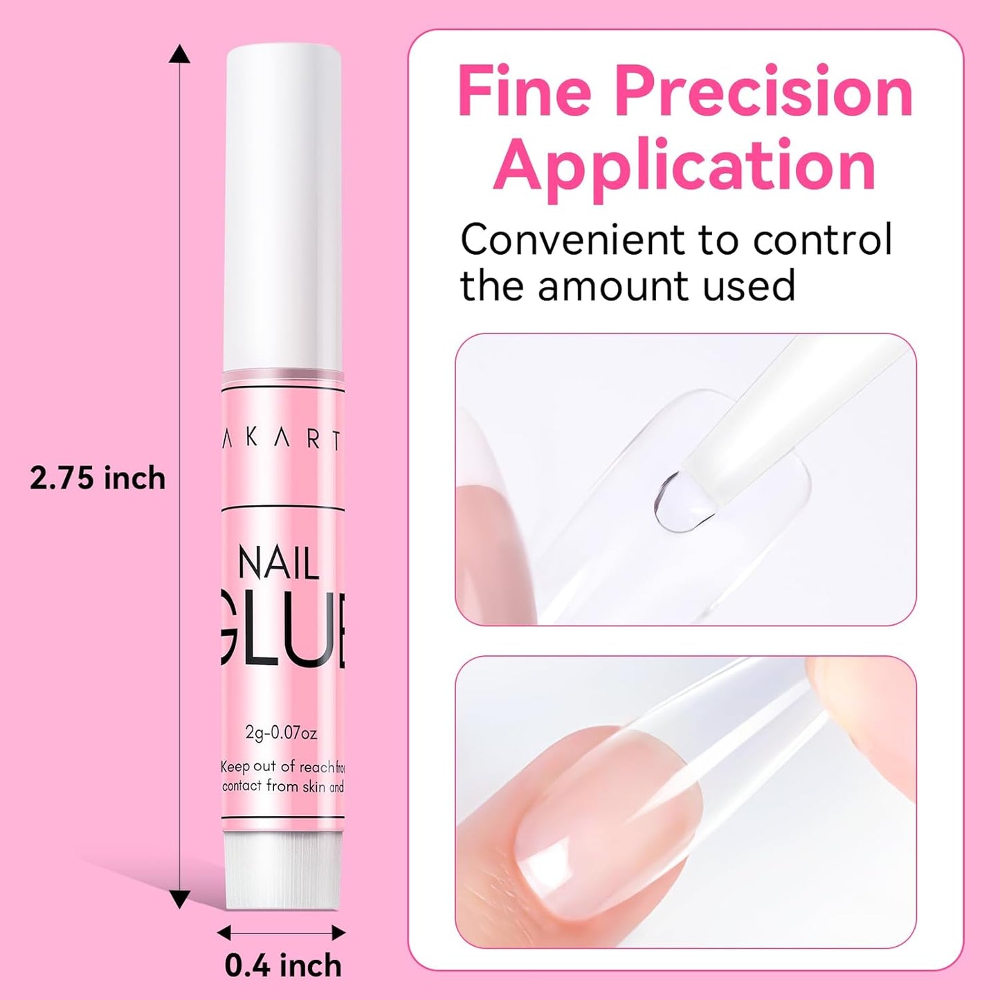 Makartt Super Strong Nail Glue for Press On Nails- Acrylic Nails Nail Tips Glue for Stick On Nails Long Lasting for Fake Nails Broken Nails Repair Professional Nail Adhesive 0.07oz 5Pcs, Hema Free