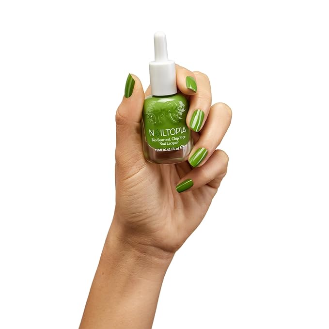 Nailtopia Bio-Sourced, Chip-Free Nail Lacquer - Fast Dry Nail Polish - Superfood-Infused - Natural Nail Polish - Green Goddess - 0.41 oz