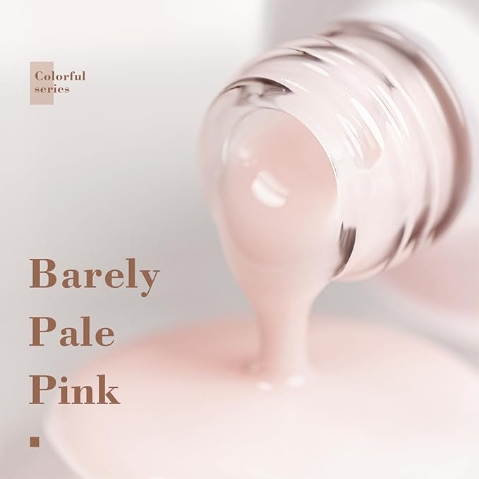RARJSM Nude Gel Polish Pale Pink Neutral Nude Colors Skin Tone Light Pink Gel Nail Polish 15ml Single Bottle Sheer Jelly Transparent Polish Soak off UV LED Cured for Home Salon DIY French Manicure