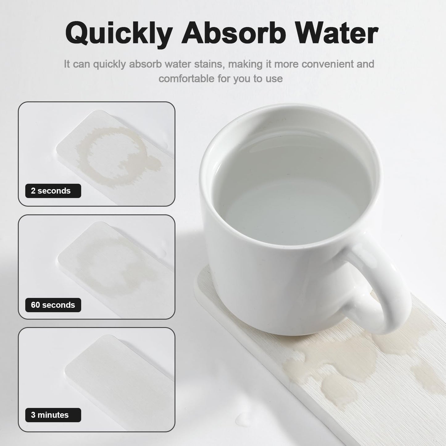 Water Absorbing Stone Tray for Sink | Quick Drying Diatomaceous Earth Coasters | Soap Dish Holder & Toothbrush Holder for Bathroom Counter | Hand Soap & Plant & Toiletries | White 2 Pack