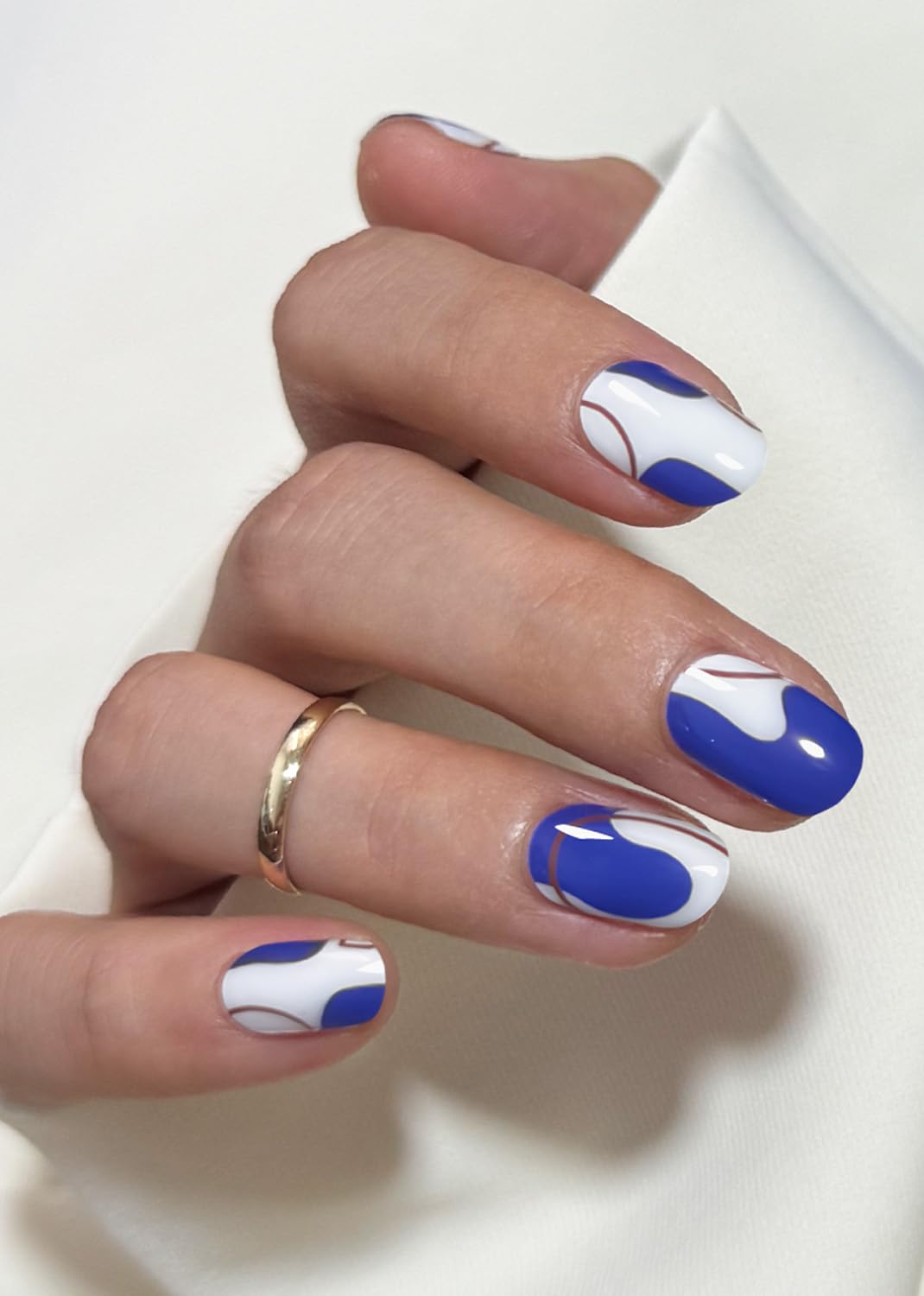 Gel Nail Strips No UV, Royal Blue, UV Free, Long Lasting Gel Stickers - Contains 22 Wraps, 1 Prep Pad, 1 File