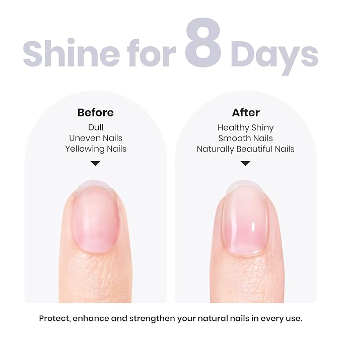 Beetles Nail Strengthener - Clear Nail Concealer Fast Air Dry Clear Air Dry Nail Growth for Damaged Uneven Nails Fingernail Polish Imperfection Masking for Sheer Shine DIY Manicure Salon Quality
